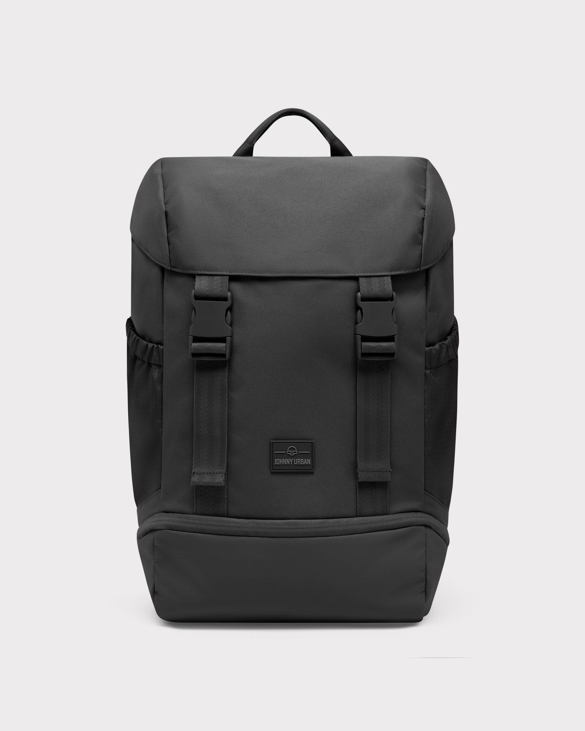 Schwarzer Johnny Urban Rucksack 'Nico' mit zwei Frontschnallen und seitlichen Taschen