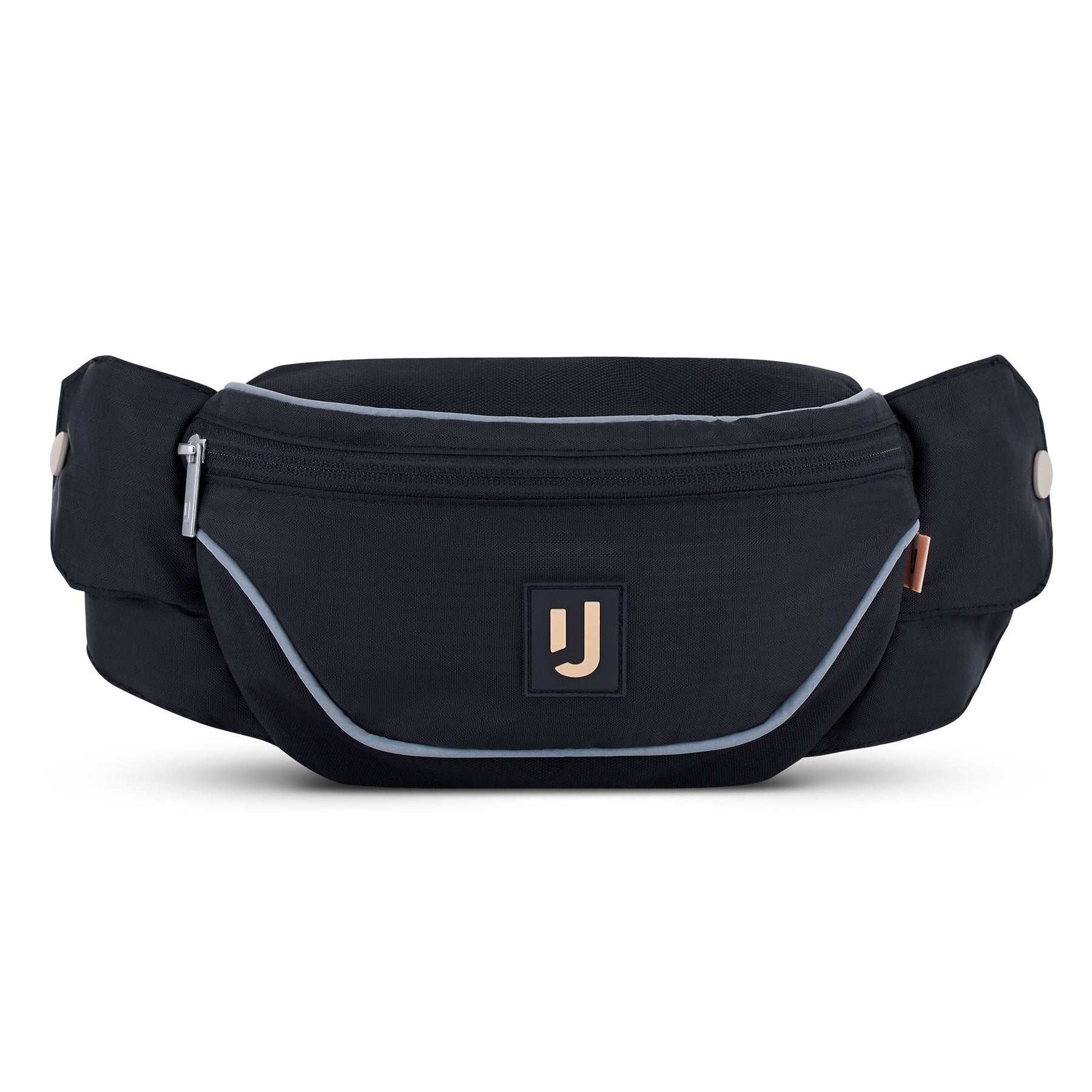 Schwarze 2in1 Bauchtasche 'Jimmy' von Johnny Urban mit reflektierenden Kanten und Reißverschlussfach