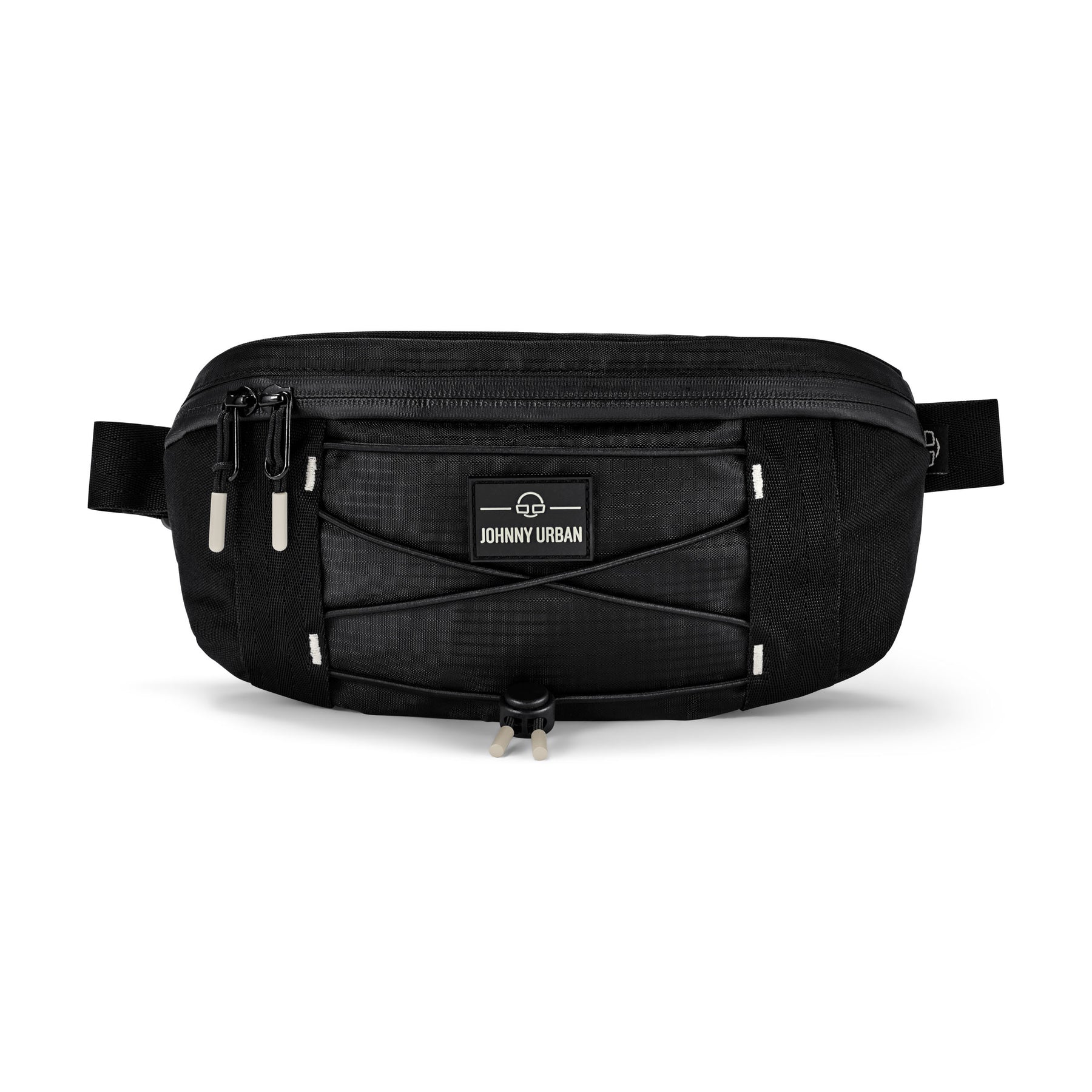 Schwarze Bauchtasche 'Devin' von Johnny Urban mit elastischem Frontband und Reißverschluss