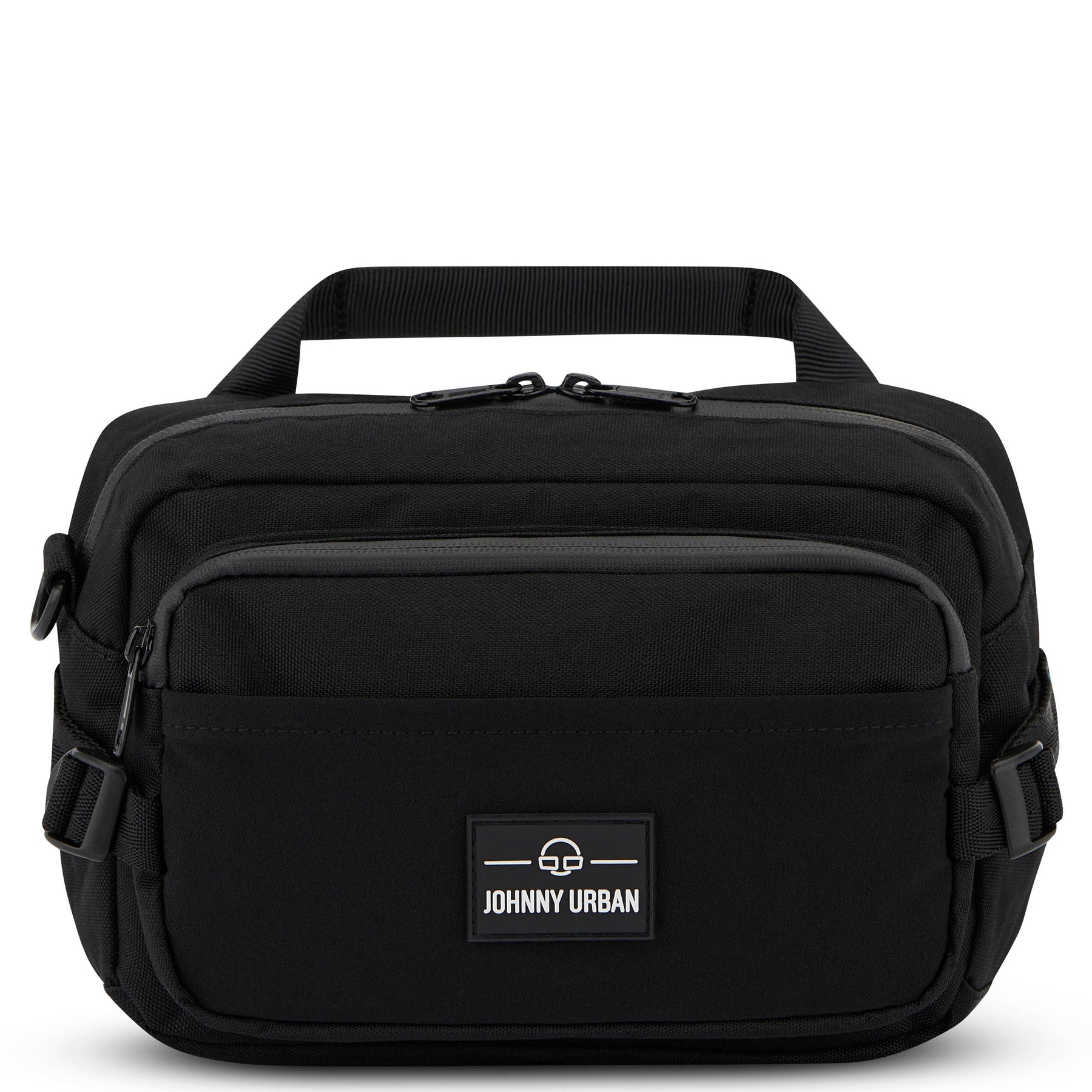 Schwarze Bauchtasche 'Travis' von Johnny Urban mit Vorderfach und Logo-Patch