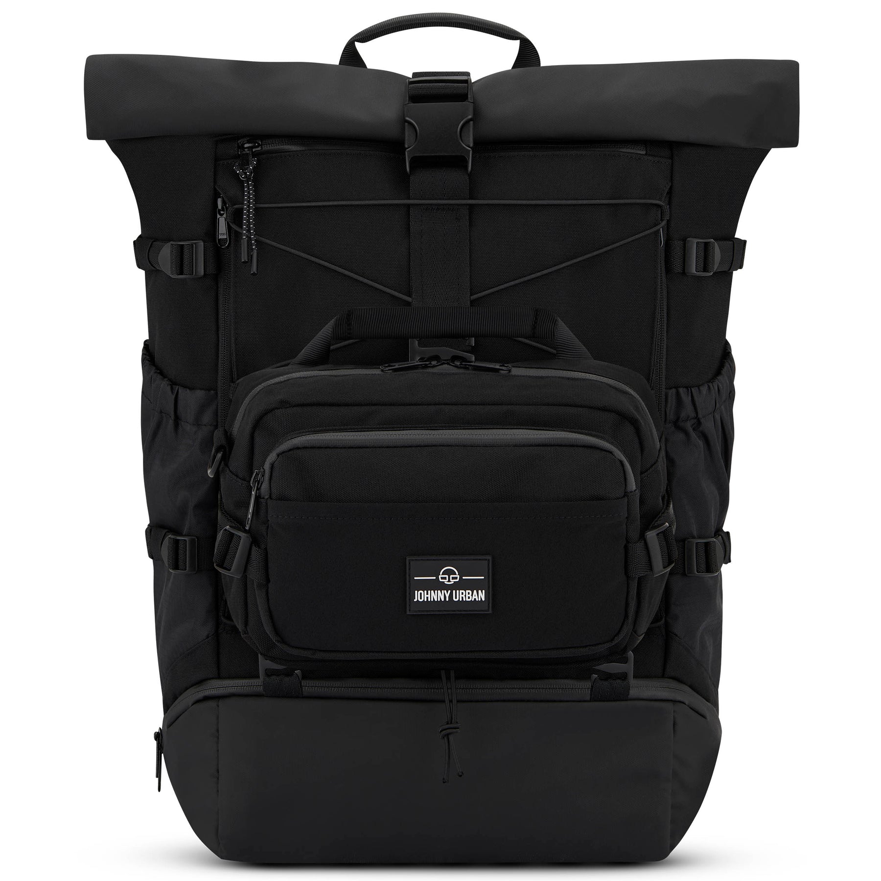 Schwarze Bauchtasche 'Travis' von Johnny Urban aus robustem Material mit mehreren Reißverschlussfächern und verstellbaren Schnallen