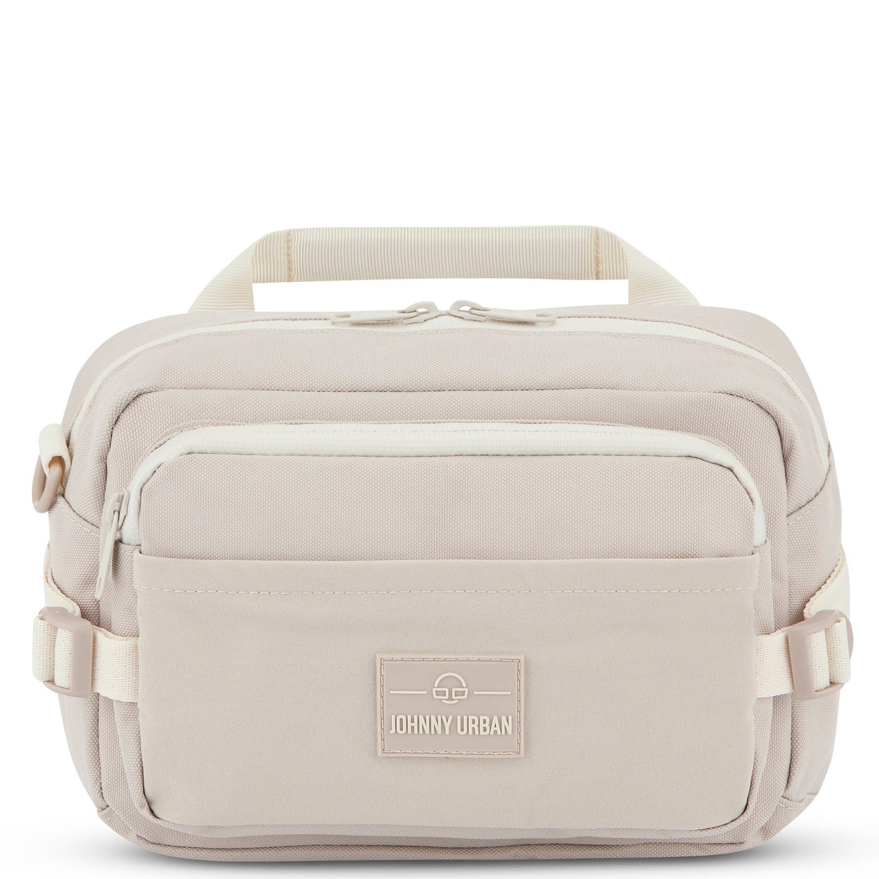 Beige Bauchtasche 'Travis' von Johnny Urban mit zwei Reißverschlusstaschen und Logo vorne