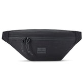 Schwarze Bauchtasche 'Erik Large' von Johnny Urban mit doppeltem Reißverschluss und Logo auf der Vorderseite