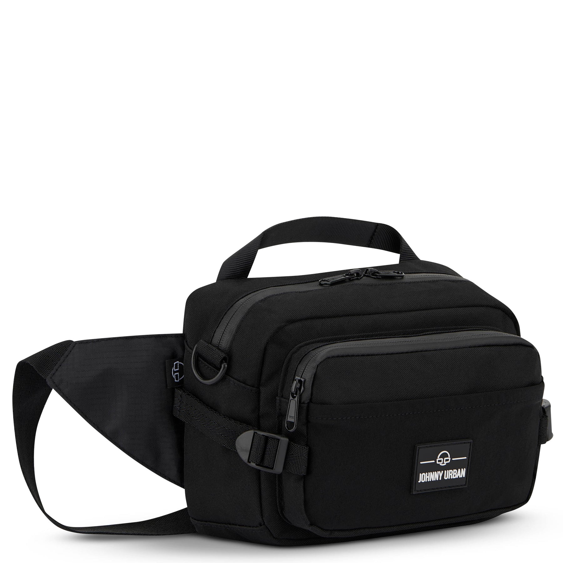Schwarze Johnny Urban Bauchtasche 'Travis' mit mehreren Reißverschlussfächern und verstellbarem Taillengurt