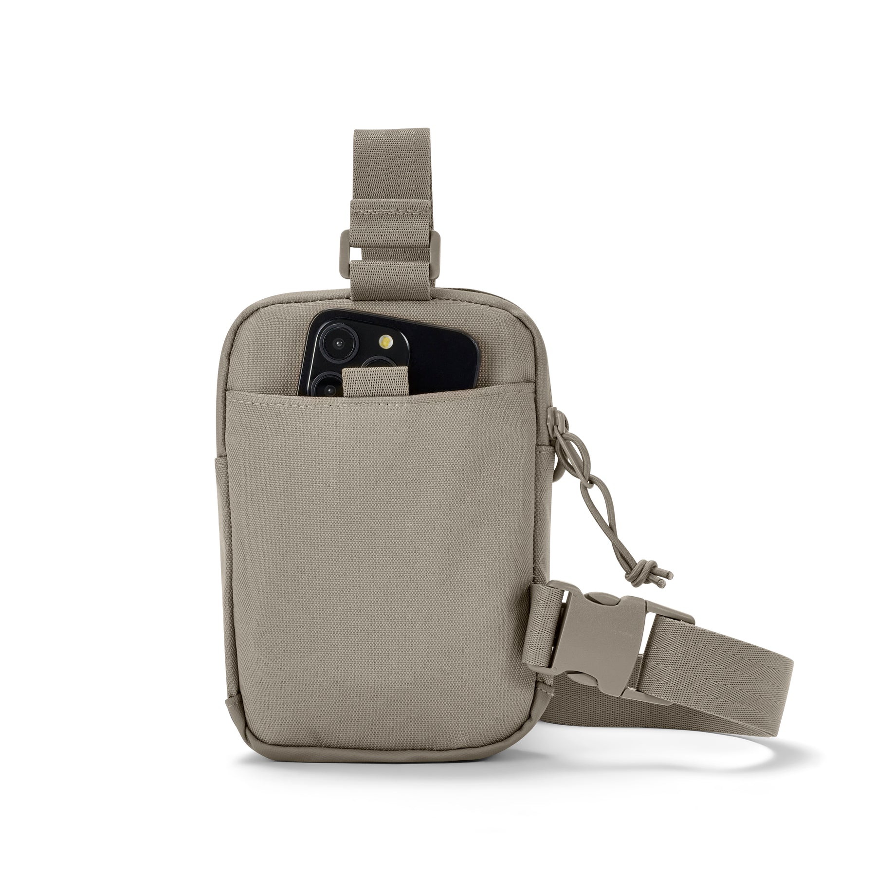 Johnny Urban Front Pack 'Arthur' in desert-grau mit Handy in vorderer Tasche
