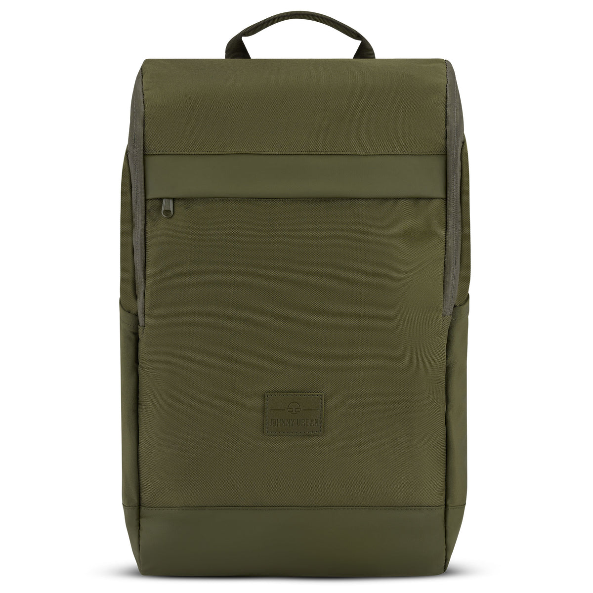 Olivefarbener Business-Rucksack 'Jasper' von Johnny Urban mit Reißverschlusstasche vorne