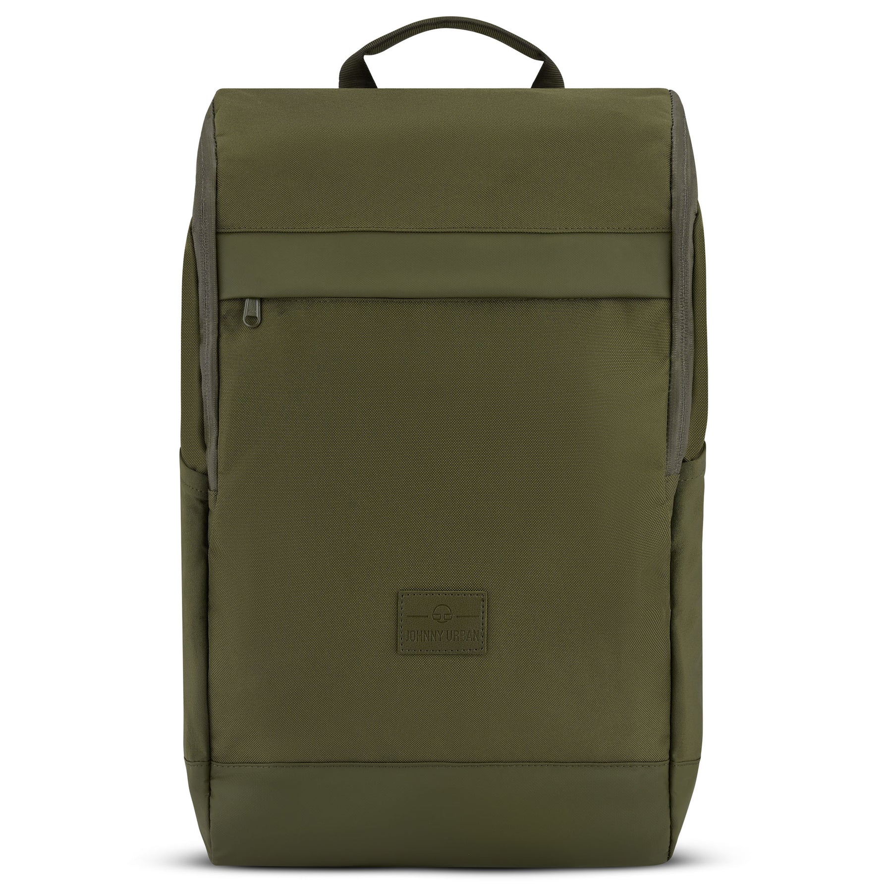 Olivefarbener Business-Rucksack 'Jasper' von Johnny Urban mit Reißverschlusstasche vorne