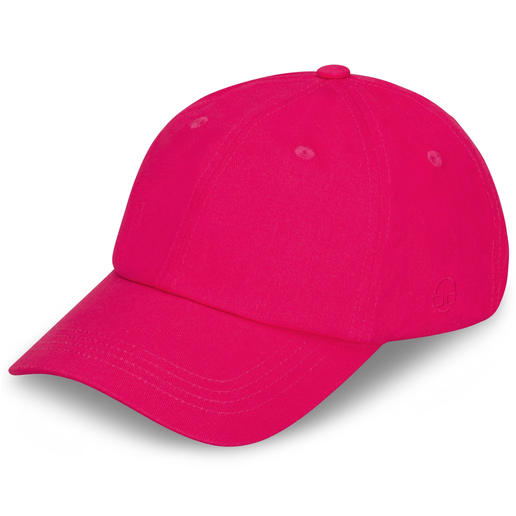 Pinkfarbene Canvas-Cap für Damen Modell 'Jen' mit gebogenem Schirm