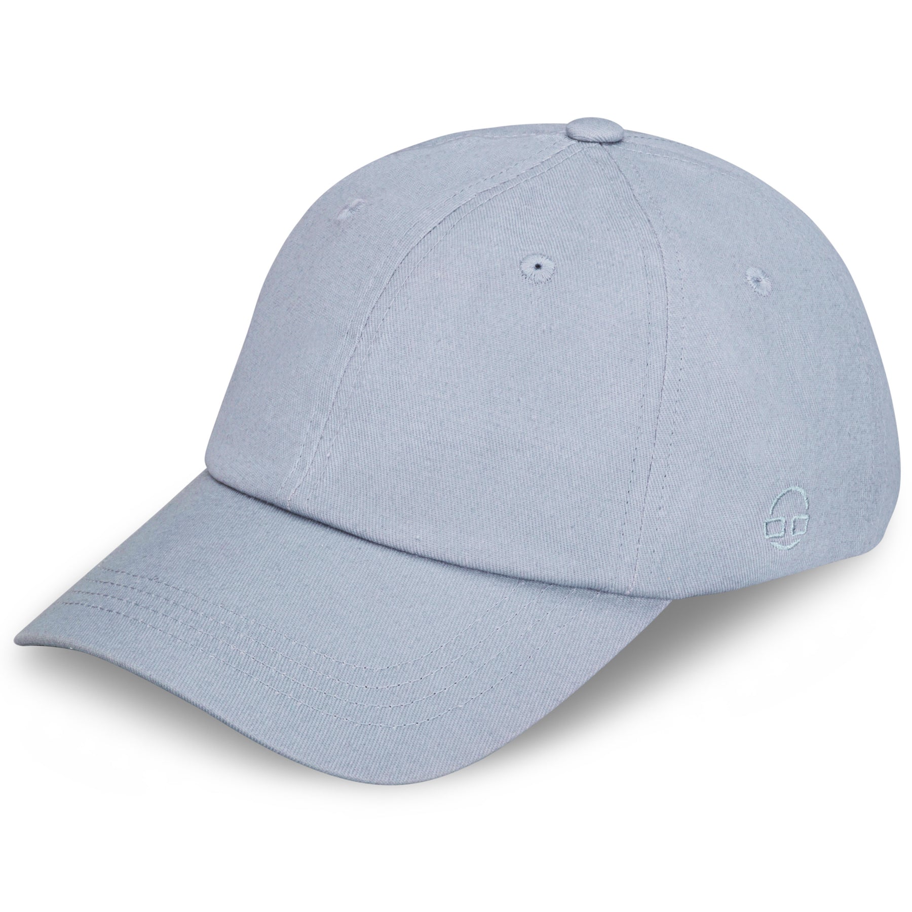 Hellblaue Canvas-Cap 'Jen' von Johnny Urban mit gebogenem Schirm und gesticktem Logo