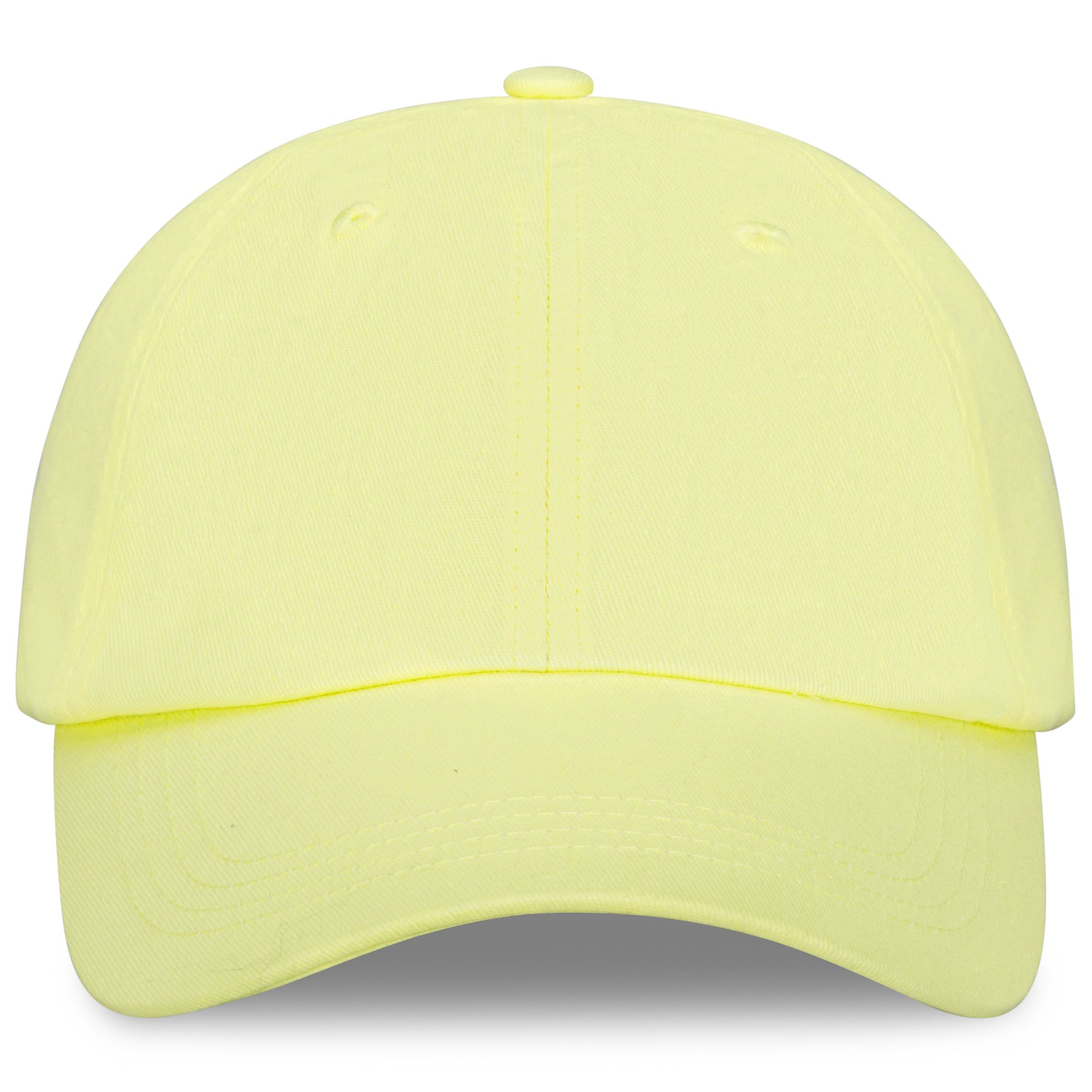 Limonengelbe Canvas-Cap 'Jen' mit gebogenem Schirm