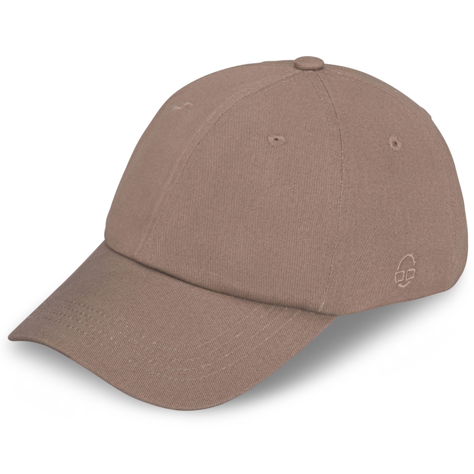 Braune Cap 'Jen' mit gebogenem Schirm und filigranem Logo links