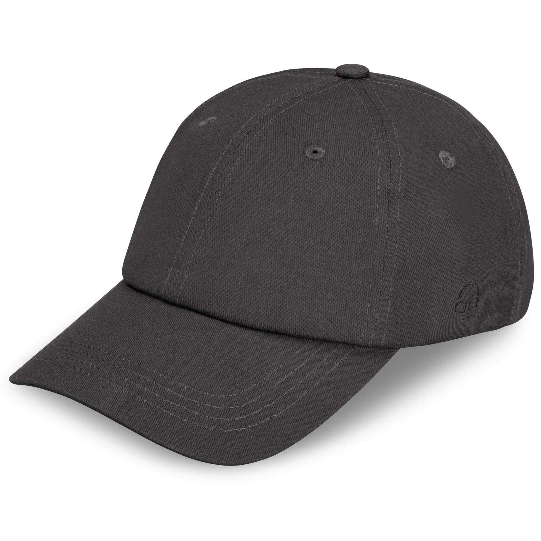 Schwarze Canvas-Cap 'Jen' von Johnny Urban mit gebogenem Schirm und kleiner Logo-Stickerei seitlich