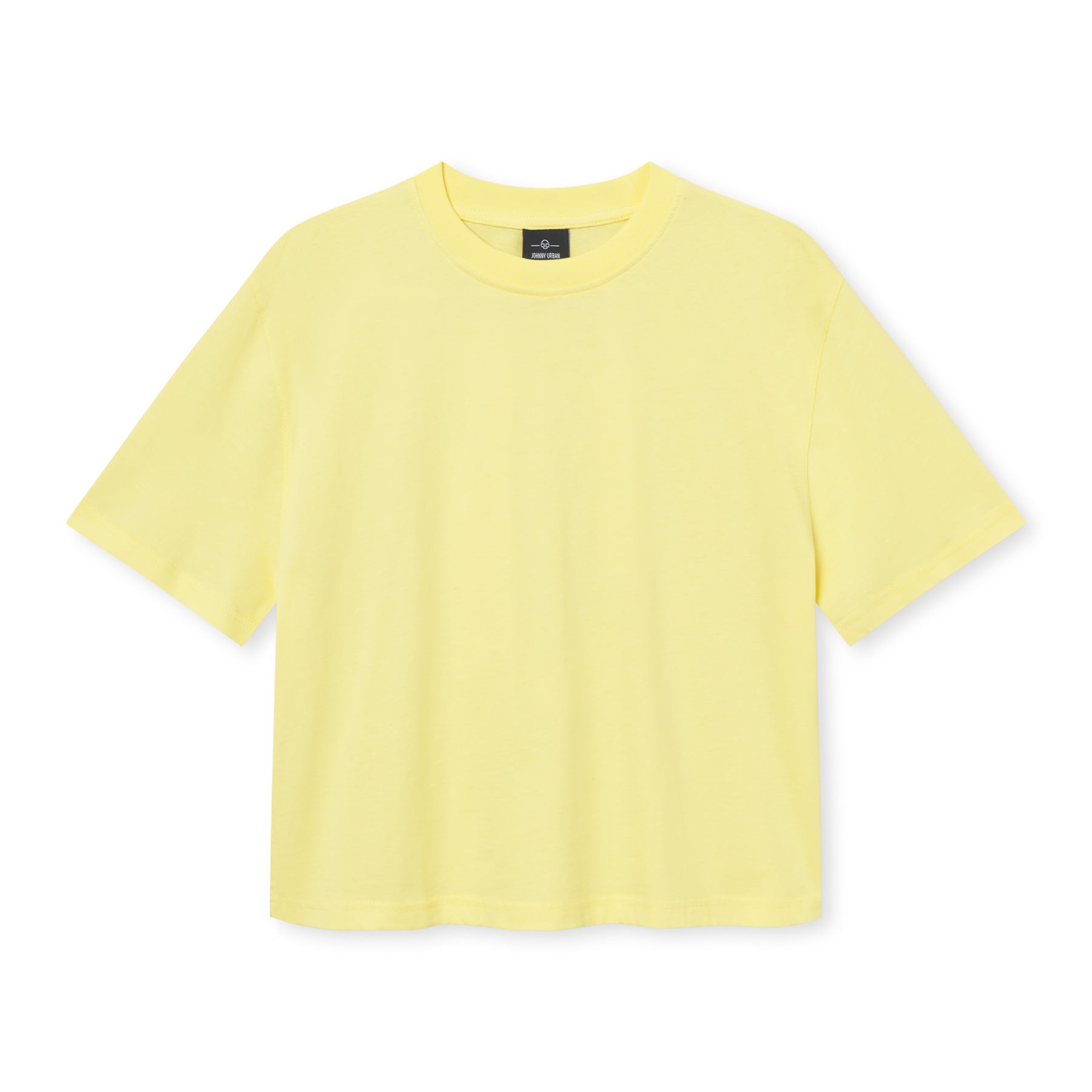 Gelbes Cropped T-Shirt 'Zoey JU' von Johnny Urban mit kurzen Ärmeln