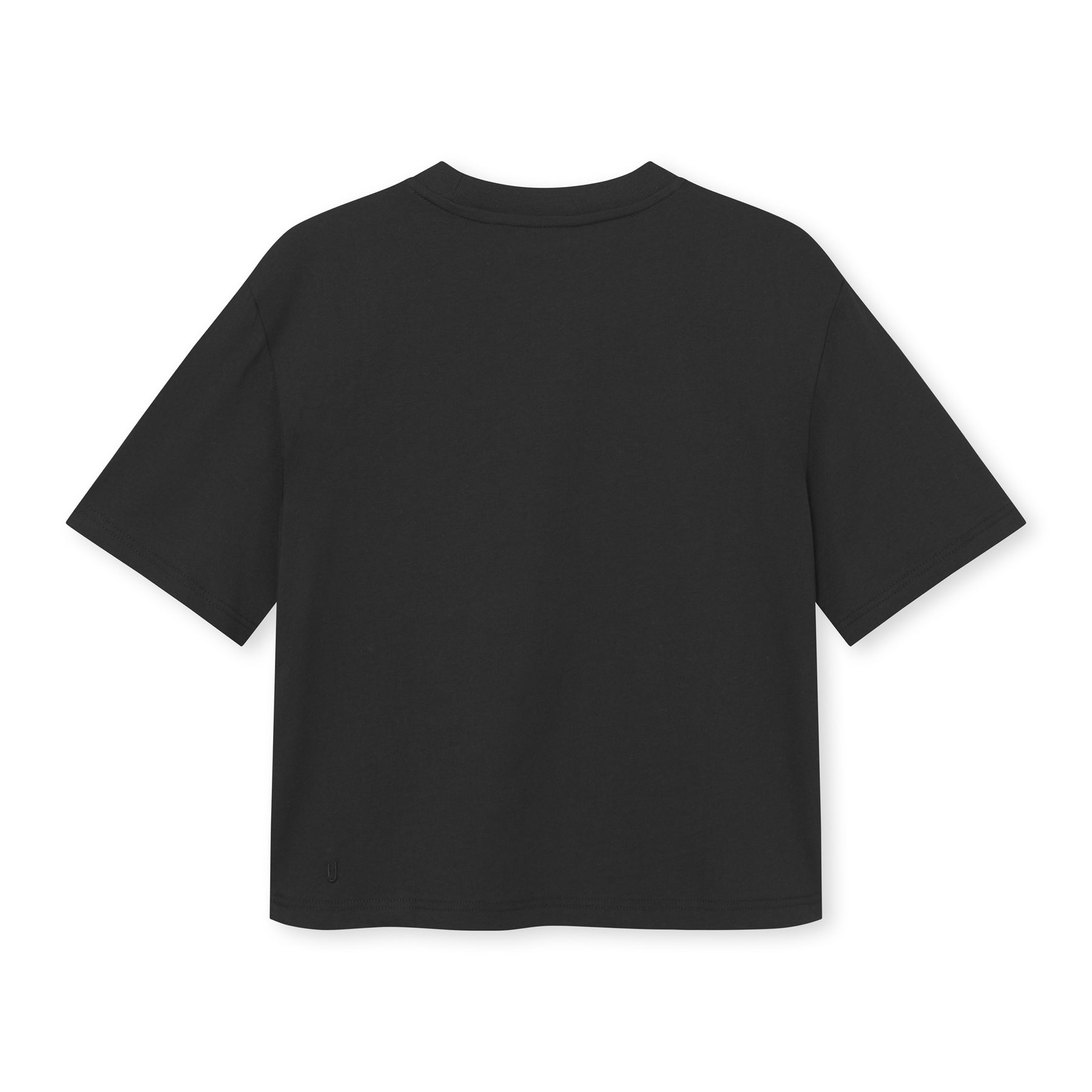 Schwarzes Cropped T-Shirt 'Zoey' mit kurzen Ärmeln und rundem Ausschnitt von Johnny Urban