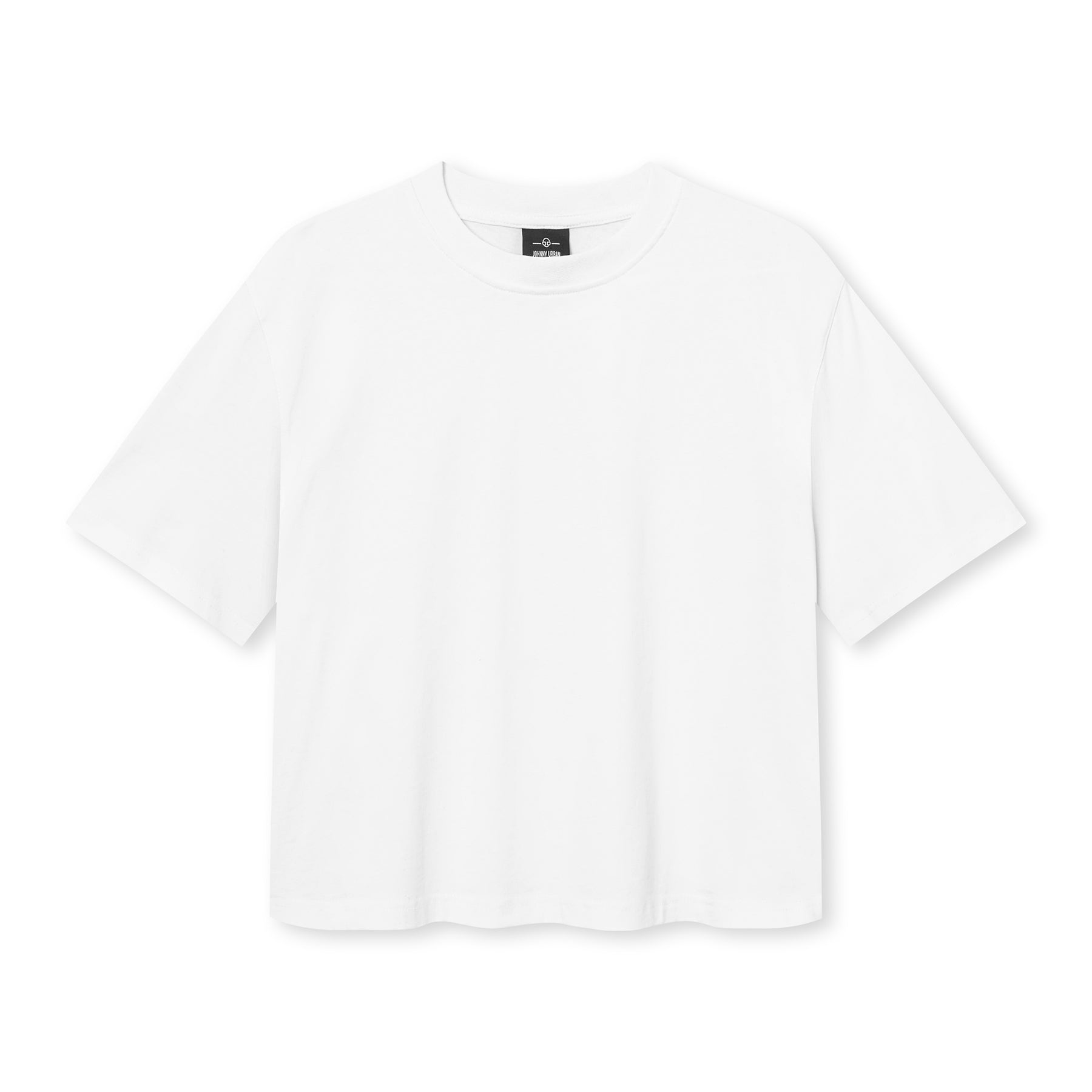 Weißes Cropped T-Shirt 'Zoey' von Johnny Urban mit Rundhalsausschnitt und kurzen Ärmeln