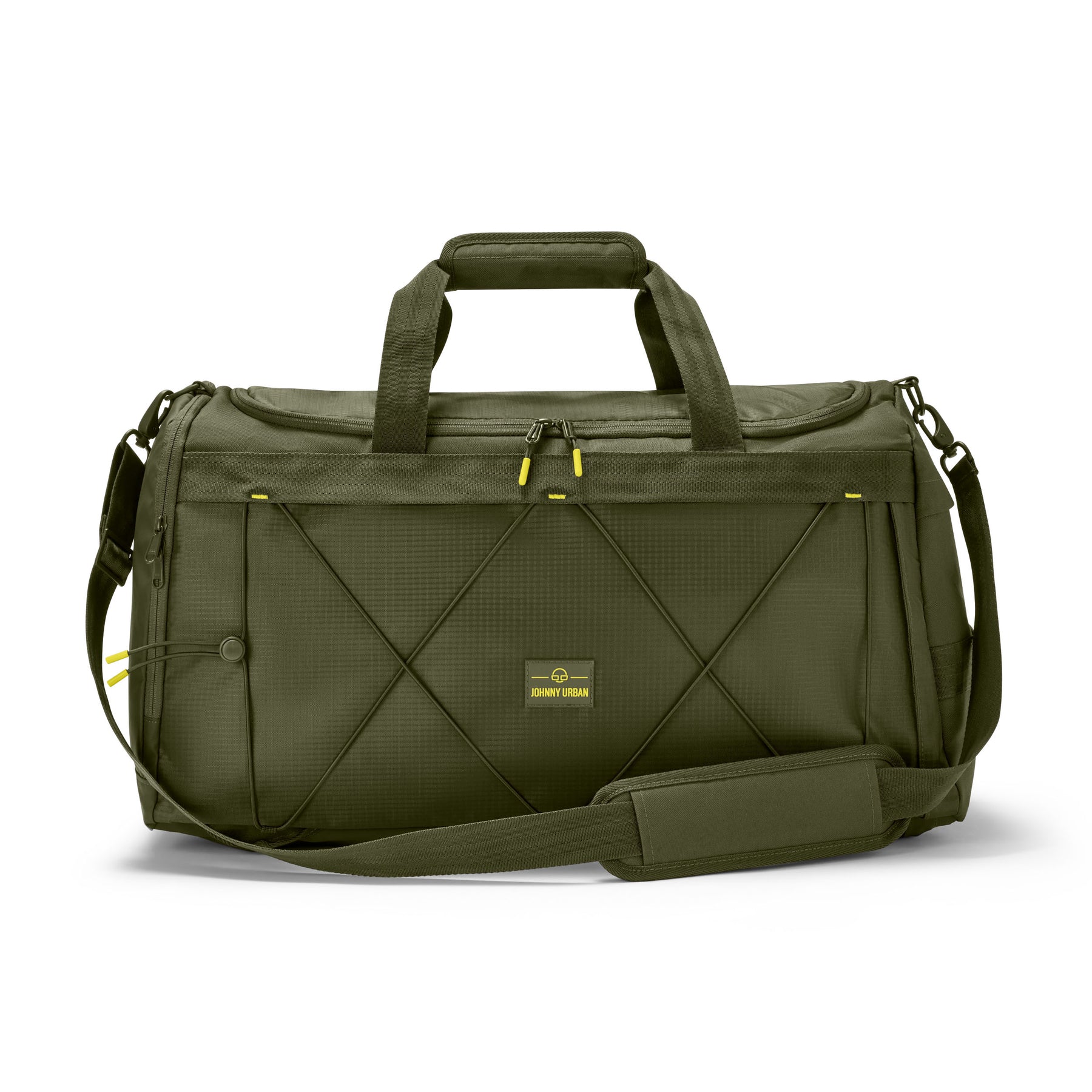 Große olivgrüne Duffle Bag 'Shawn Large' von Johnny Urban mit Griffen und Schulterriemen