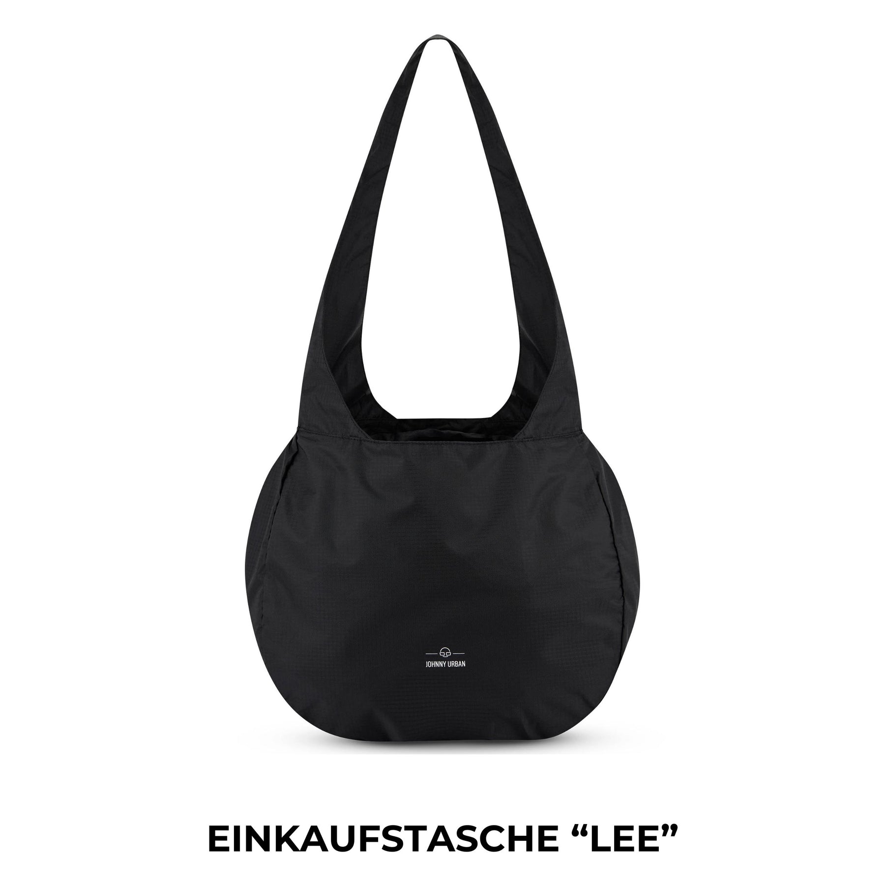 Schwarze Einkaufstasche 'Lee' von Johnny Urban aus leichtem Material mit langen Henkeln