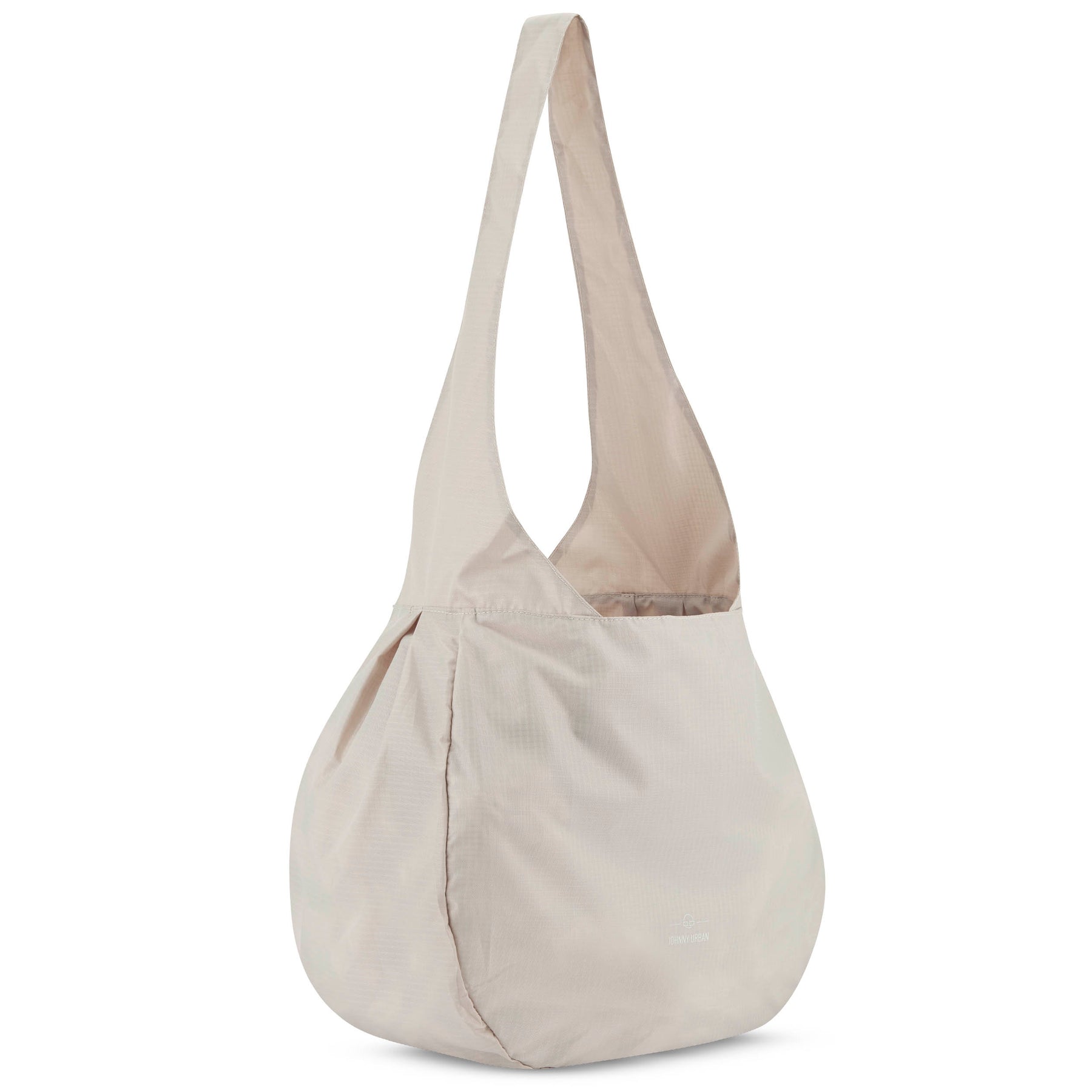 Beige Einkaufstasche 'Lee' aus weichem Material mit langem, breitem Tragehenkel