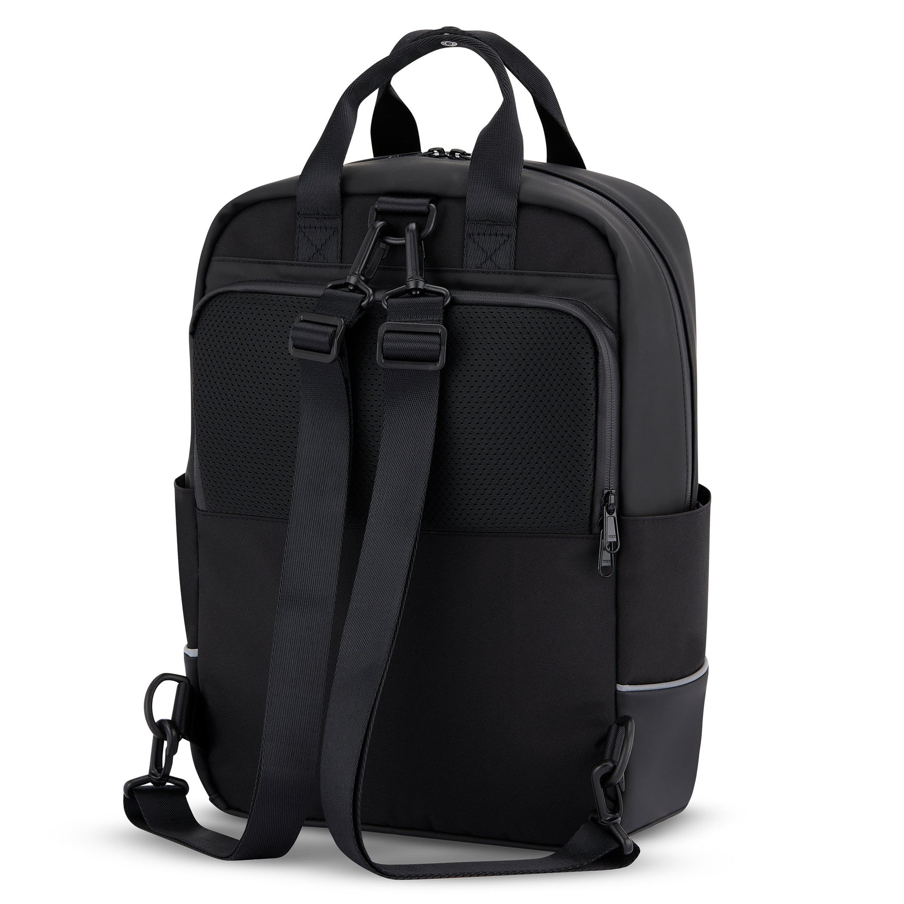 Schwarzer Johnny Urban Rucksack 'Jona Medium' für Fahrrad mit zwei Tragegurten und seitlichen Taschen