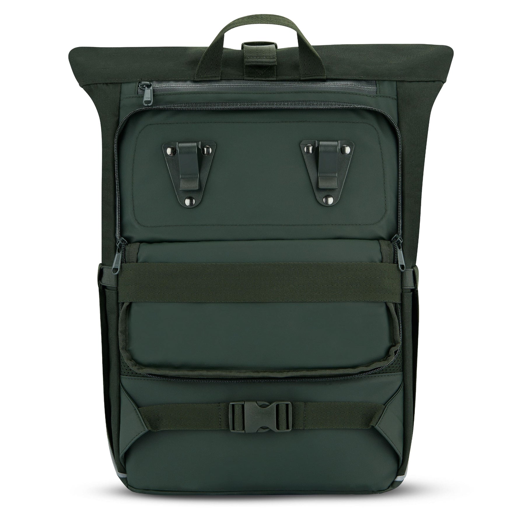 Schwarzer Johnny Urban Rolltop Rucksack 'Robin Medium' für Fahrrad mit Befestigungsschlaufen und verstellbaren Gurten