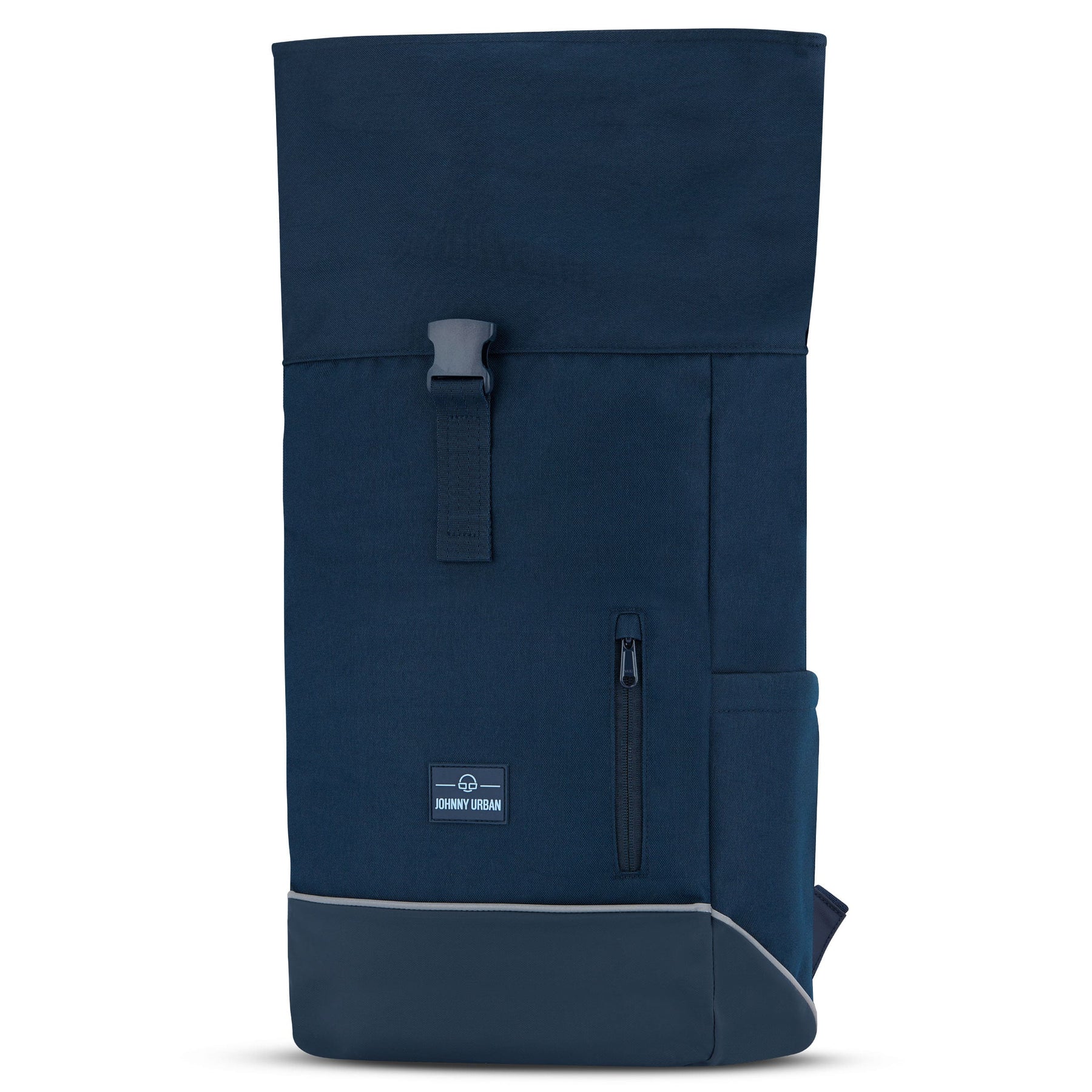 Johnny Urban Rolltop Rucksack 'Robin Medium' in dunkelblau mit Reißverschluss undSeitentasche