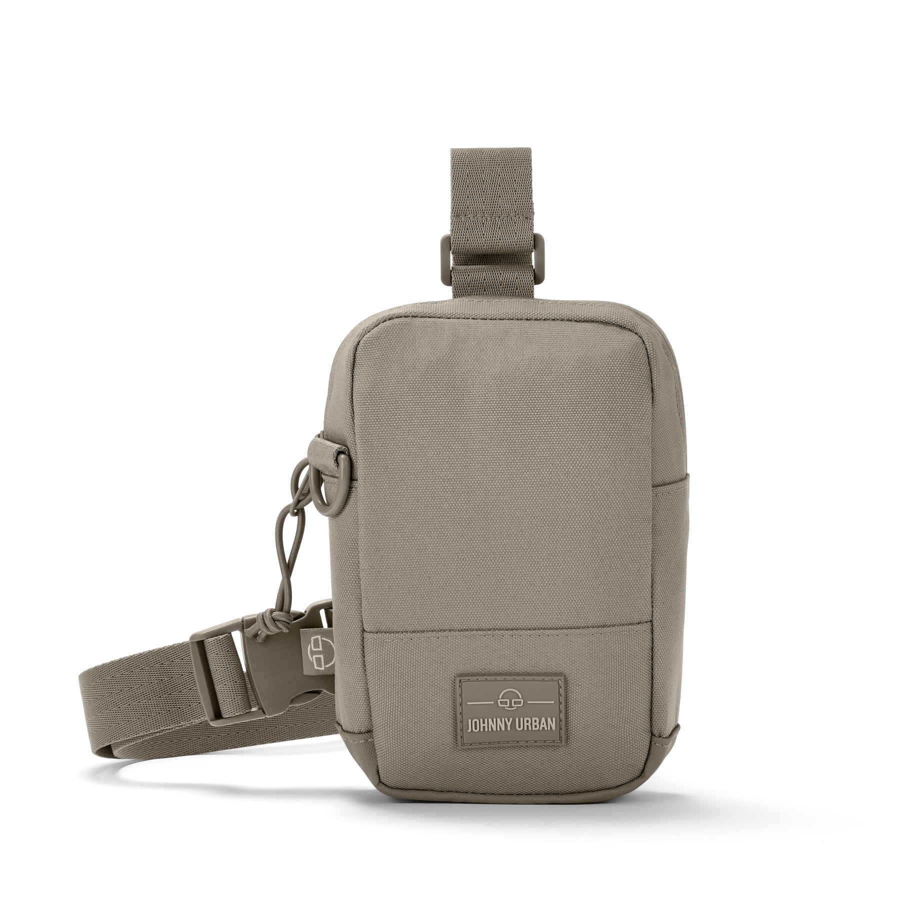 Kleines, rechteckiges Front-Pack 'Arthur' von Johnny Urban in desert-grau mit verstellbarem Gürtel