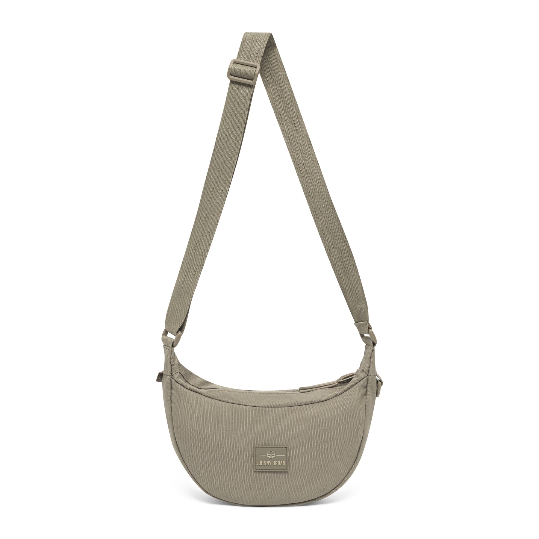 Halbmondtasche 'Ally Small' von Johnny Urban in desertgrauer Farbe aus robustem Material mit langem Schultergurt