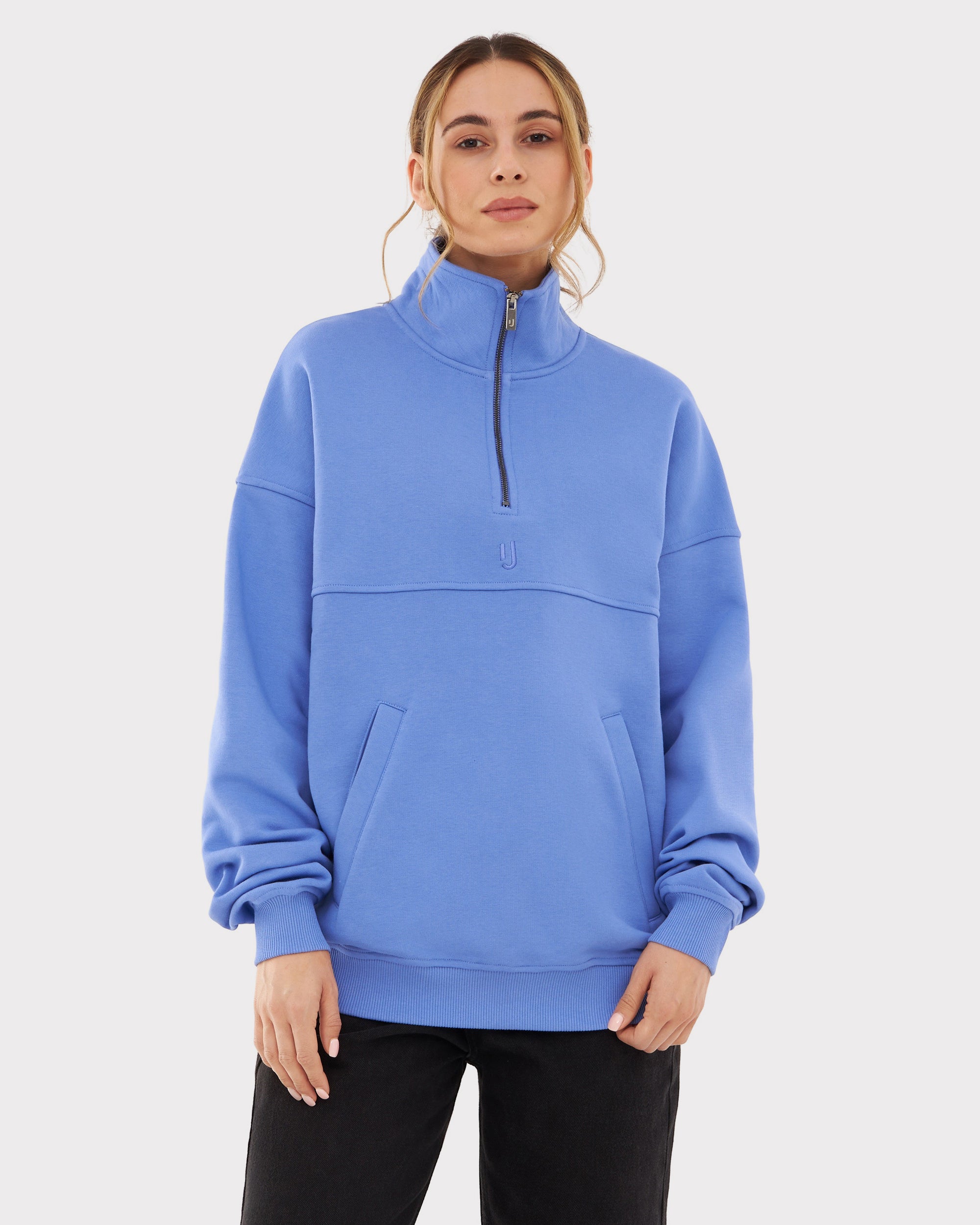 DESIGN - Sweat à col zippé - Kaki DESIGN - Sweat à col zippé - Kaki