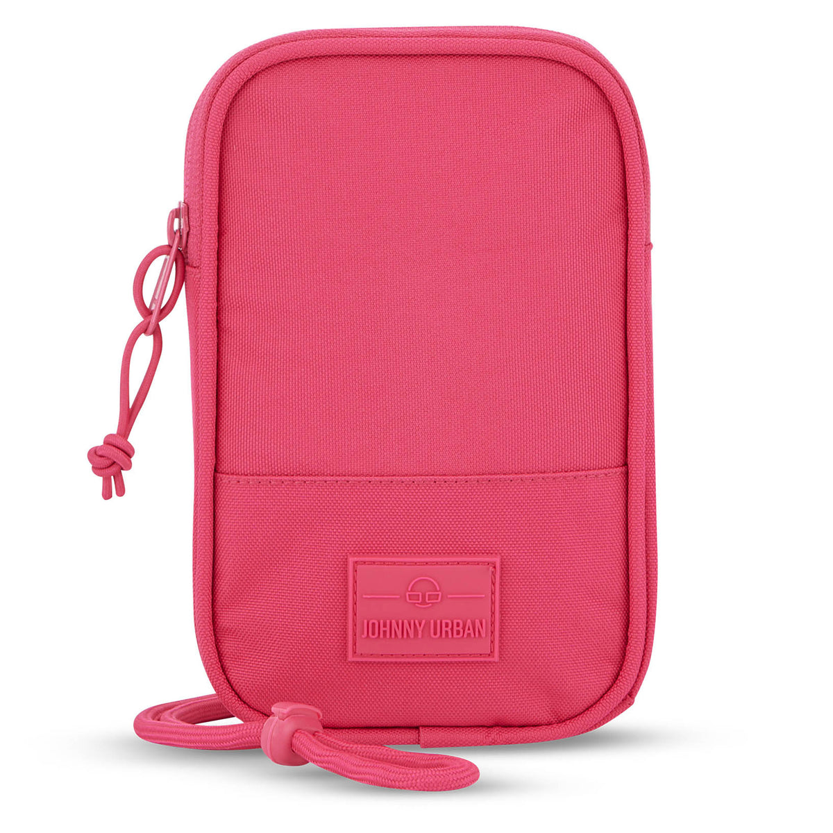 Pinkfarbene Umhängetasche 'Josh' von Johnny Urban aus robustem Material mit Reißverschluss und Logopatch