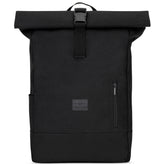 Schwarzer Johnny Urban Rolltop Rucksack 'Robin Large' mit Frontreißverschluss und Markenlabel