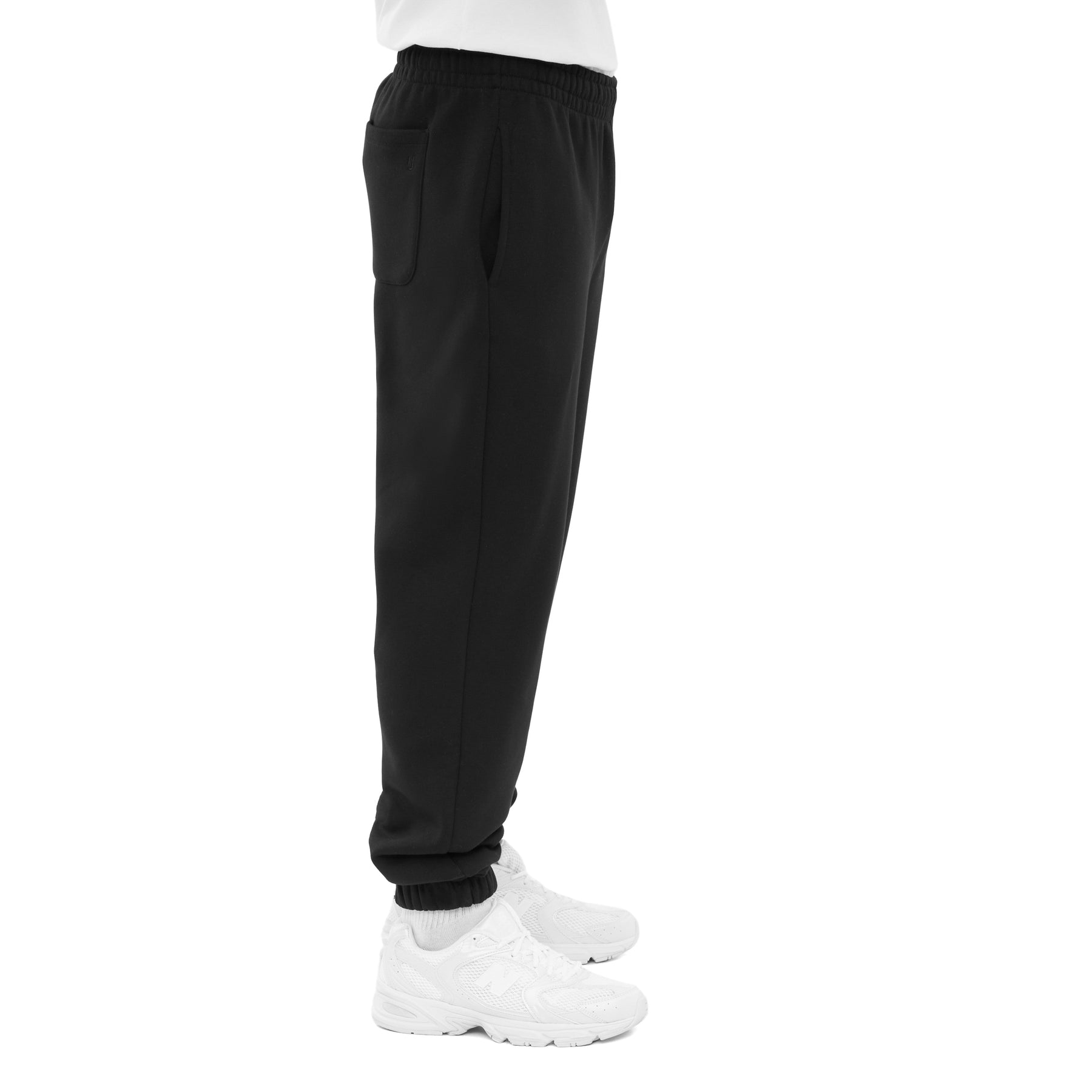 Schwarze Jogginghose 'Owen' für Herren mit elastischem Bund und Beinabschlüssen, seitliche Tasche
