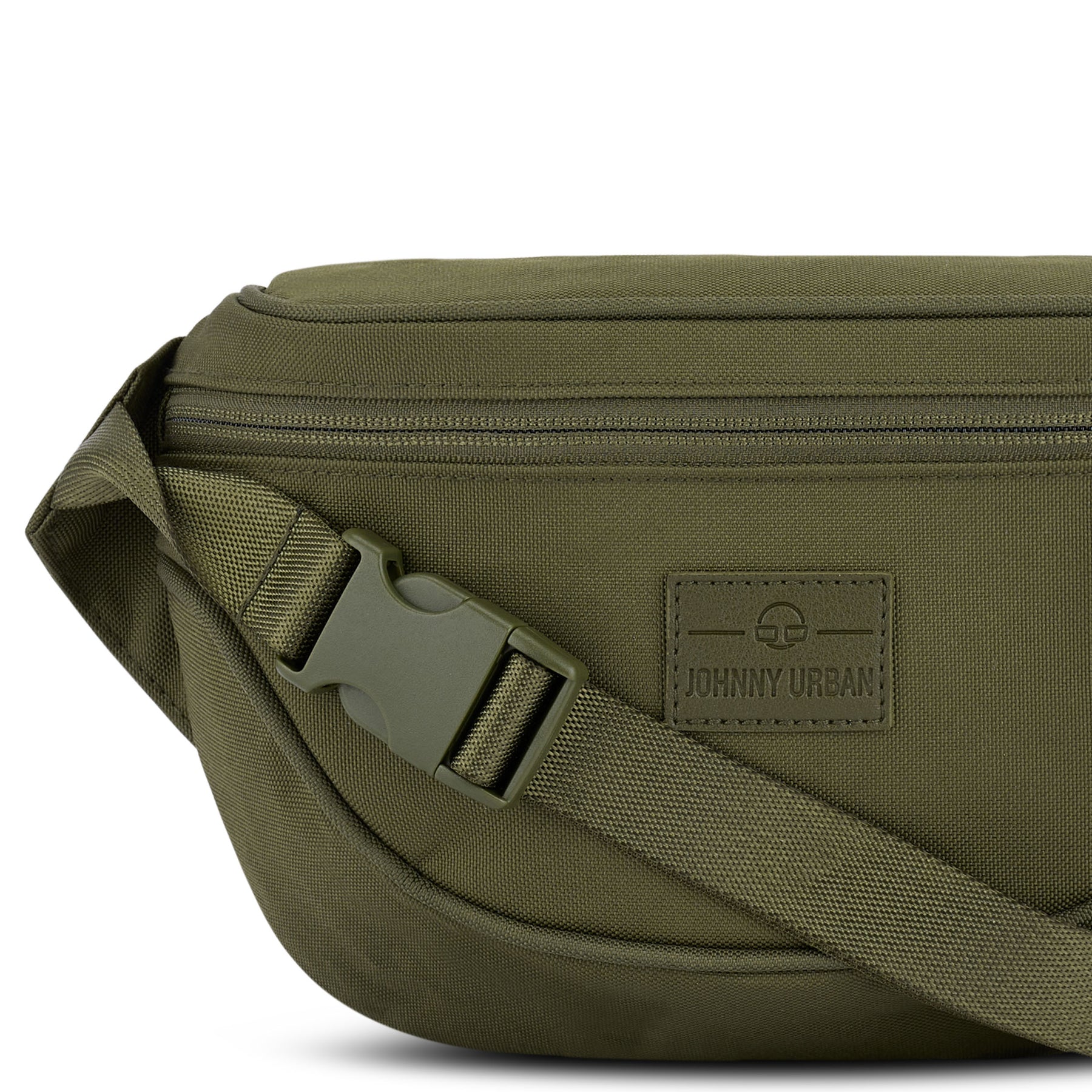 Olivegrüne Bauchtasche 'Ben' von Johnny Urban aus robustem Material mit Reißverschluss und verstellbarem Gurt
