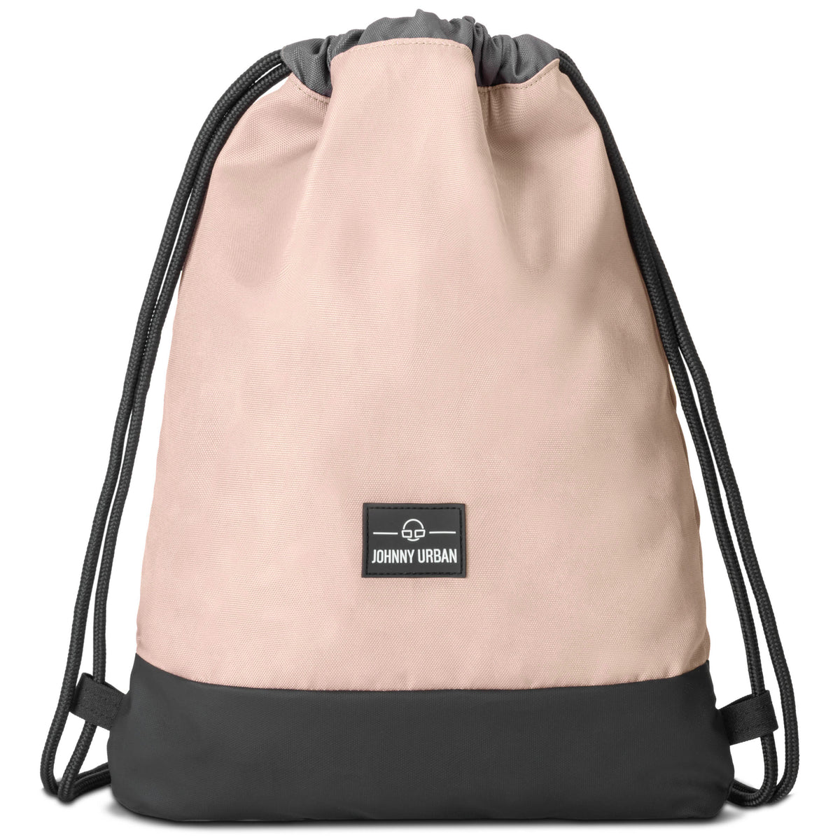 Turnbeutel 'Blake' von Johnny Urban in Hellrosa mit schwarzem Boden und schwarzen Zugbändern