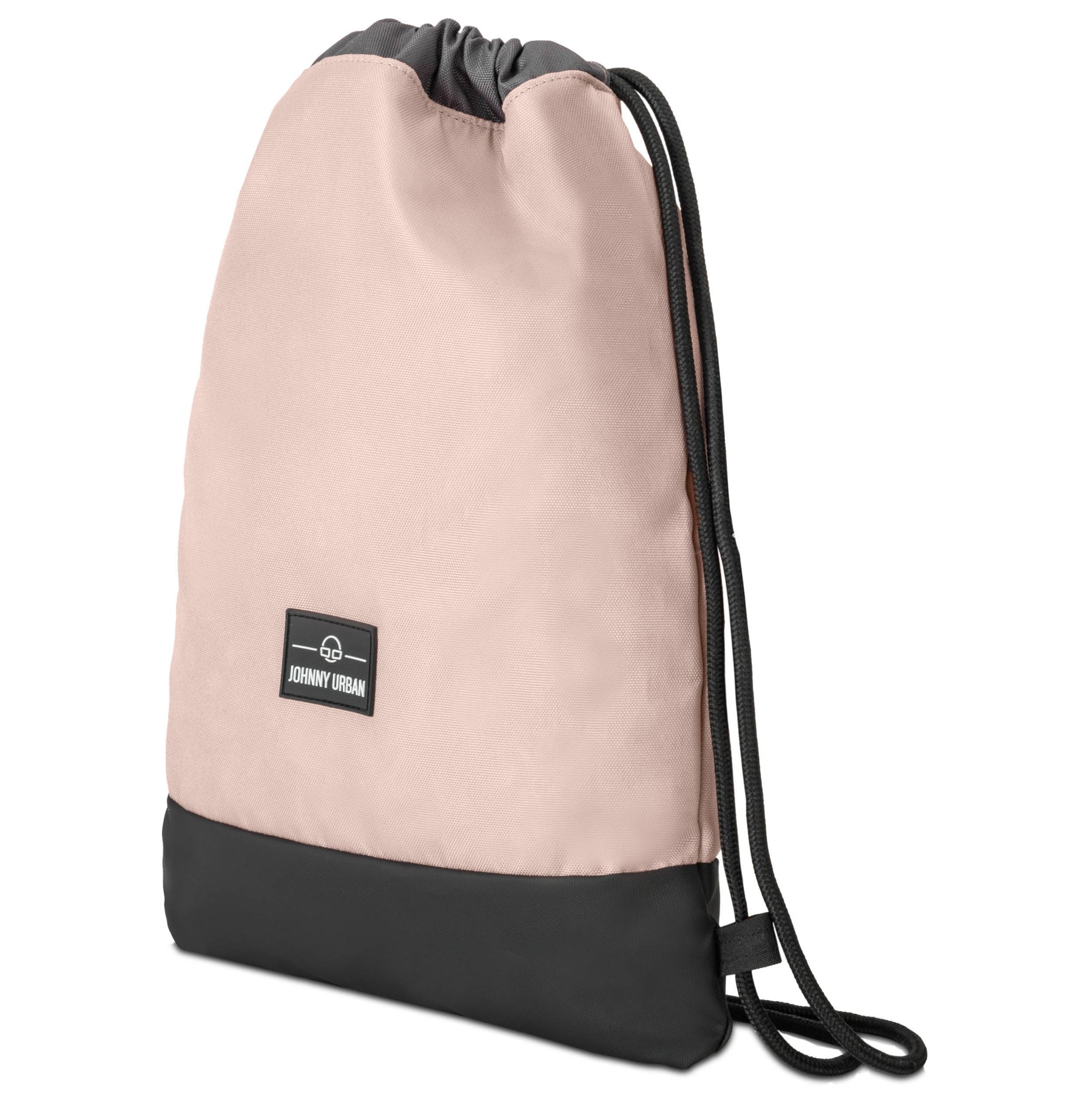 Turnbeutel ‚Blake‘ von Johnny Urban in rosa mit schwarzem Boden und Kordelzug