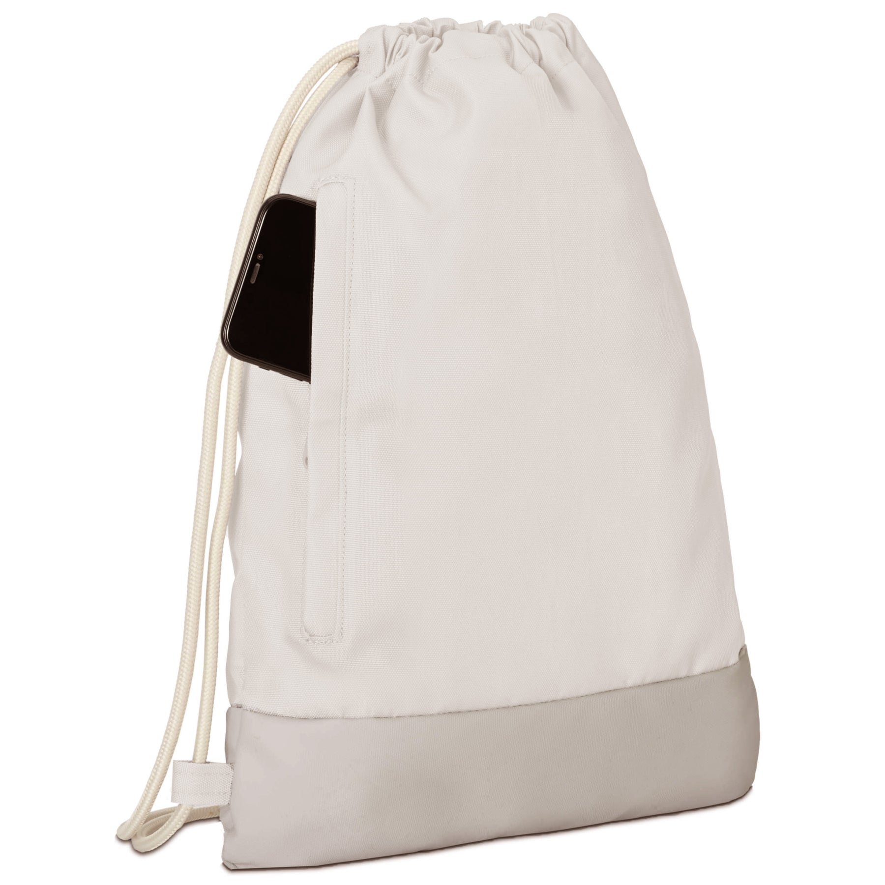 Beiger Turnbeutel 'Blake' von Johnny Urban mit seitlicher Tasche und Kordelzug