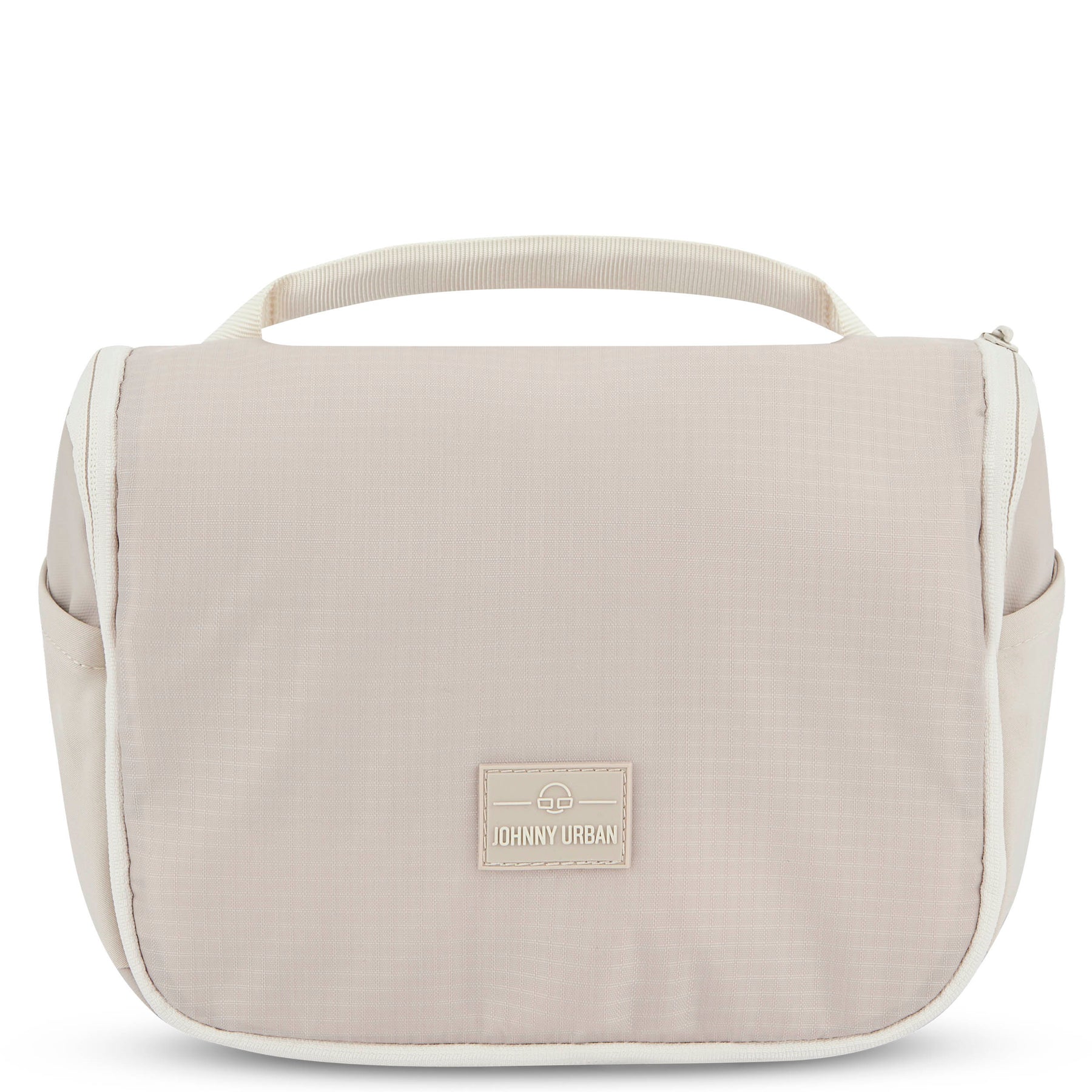 Beige Kulturtasche 'Logan' von Johnny Urban mit Tragegriff und Reißverschluss