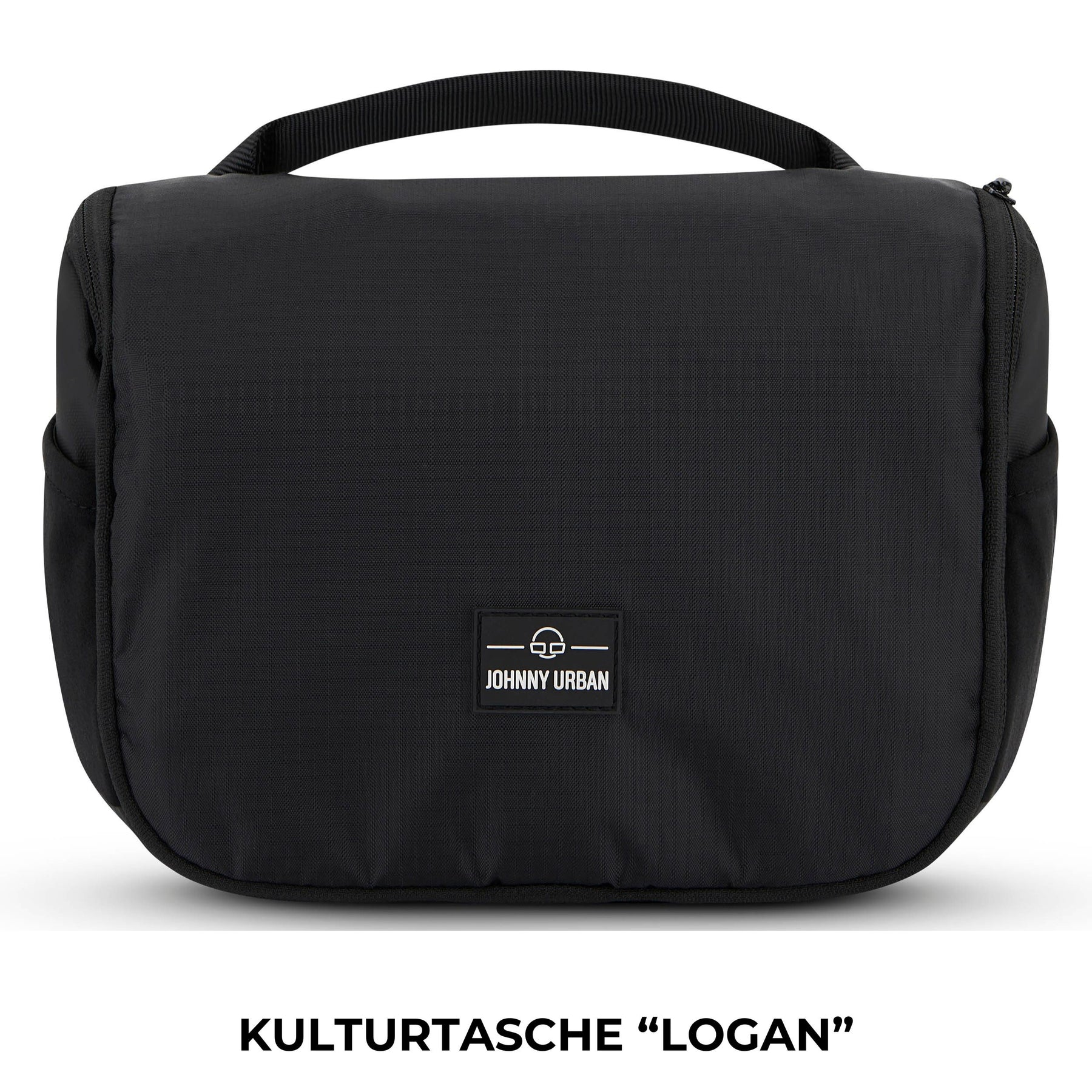 Schwarze Johnny Urban Kulturtasche Logan mit Tragegriff und Reißverschluss