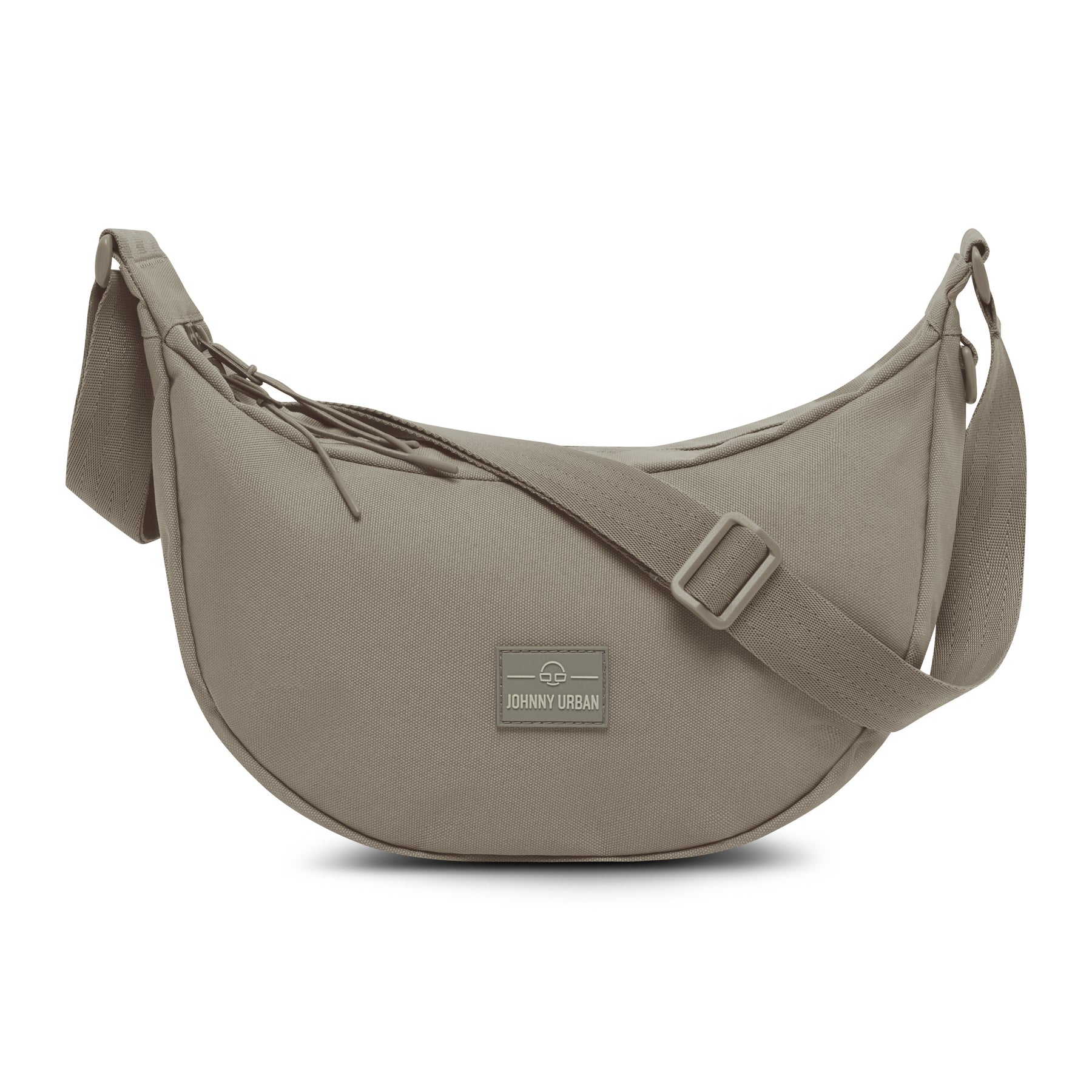 Halbmondtasche 'Ally Medium' von Johnny Urban in sandgrauer Farbe mit verstellbarem Schultergurt