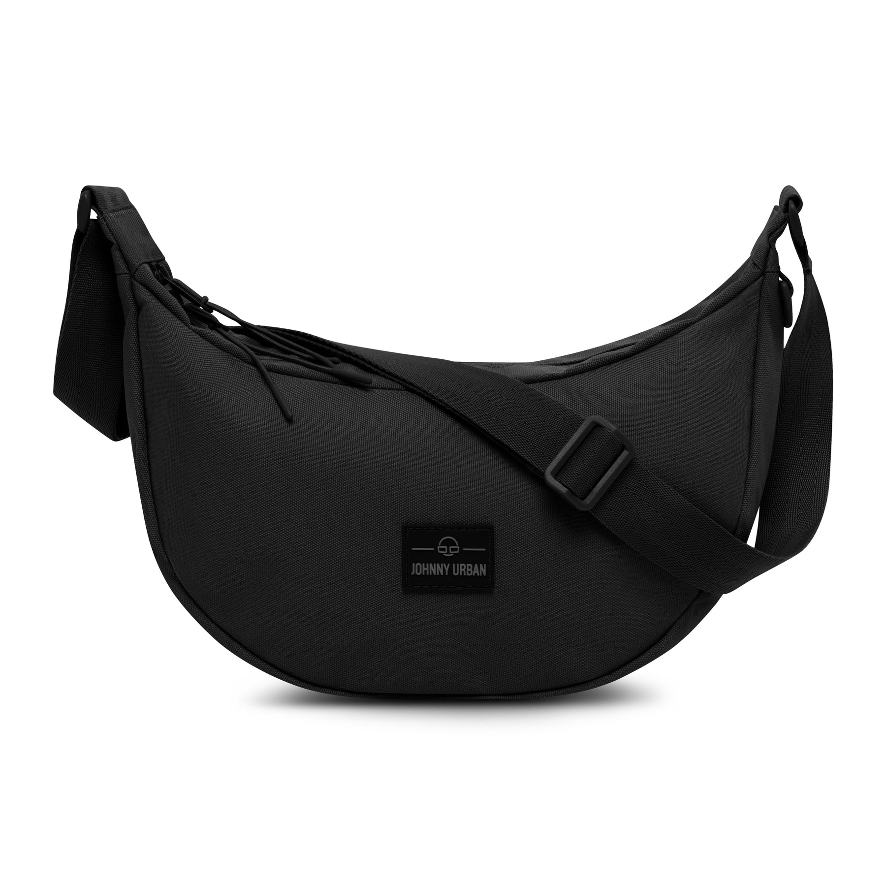 Halbmond-Tasche 'Ally Medium' von Johnny Urban in Schwarz mit verstellbarem Schulterriemen