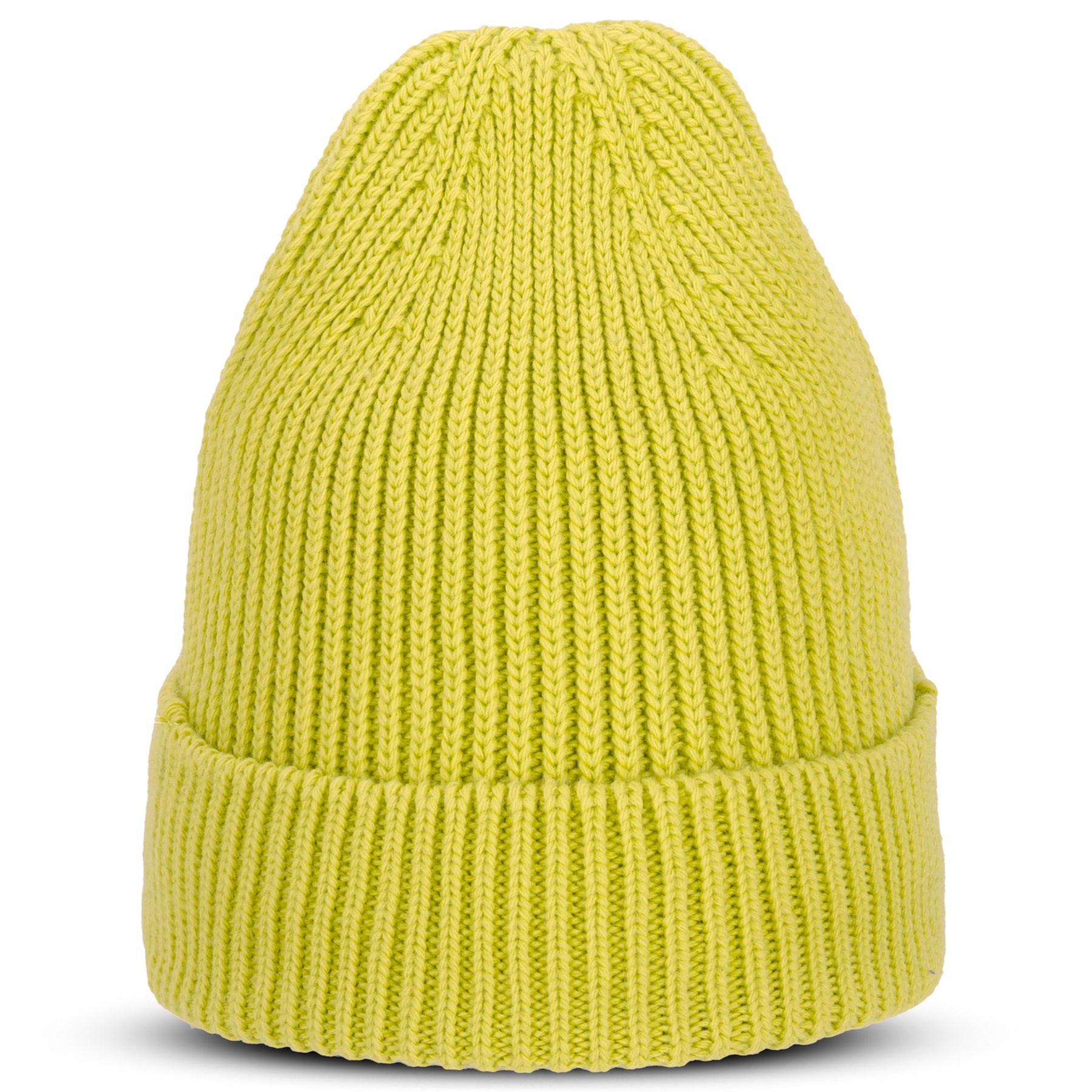 Mütze 'Billie' von Johnny Urban, gestrickt, limefarben mit Umschlag