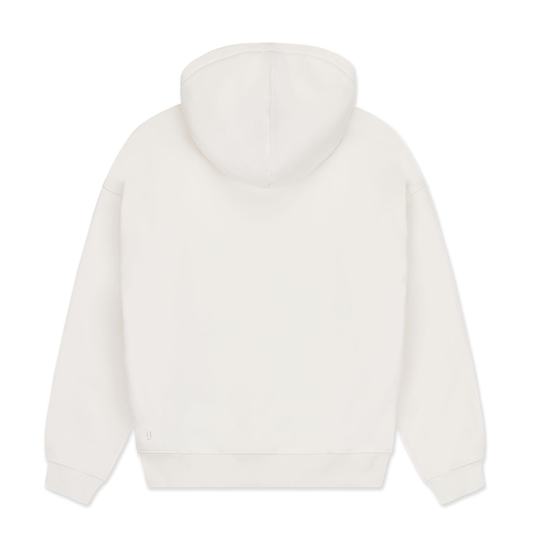 Oversize-Hoodie 'Cody' von Johnny Urban in Weiß, Rückansicht mit Kapuze und gerippten Bündchen