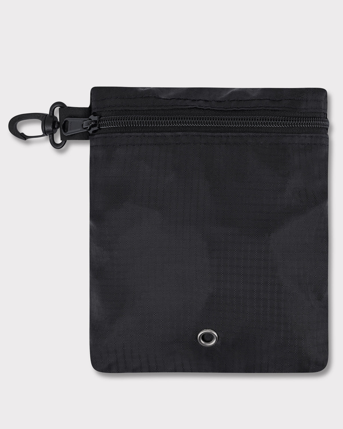 Schwarze faltbare Regenschutzhülle 'Bo XL' aus robustem Material mit Reißverschluss und Karabinerhaken