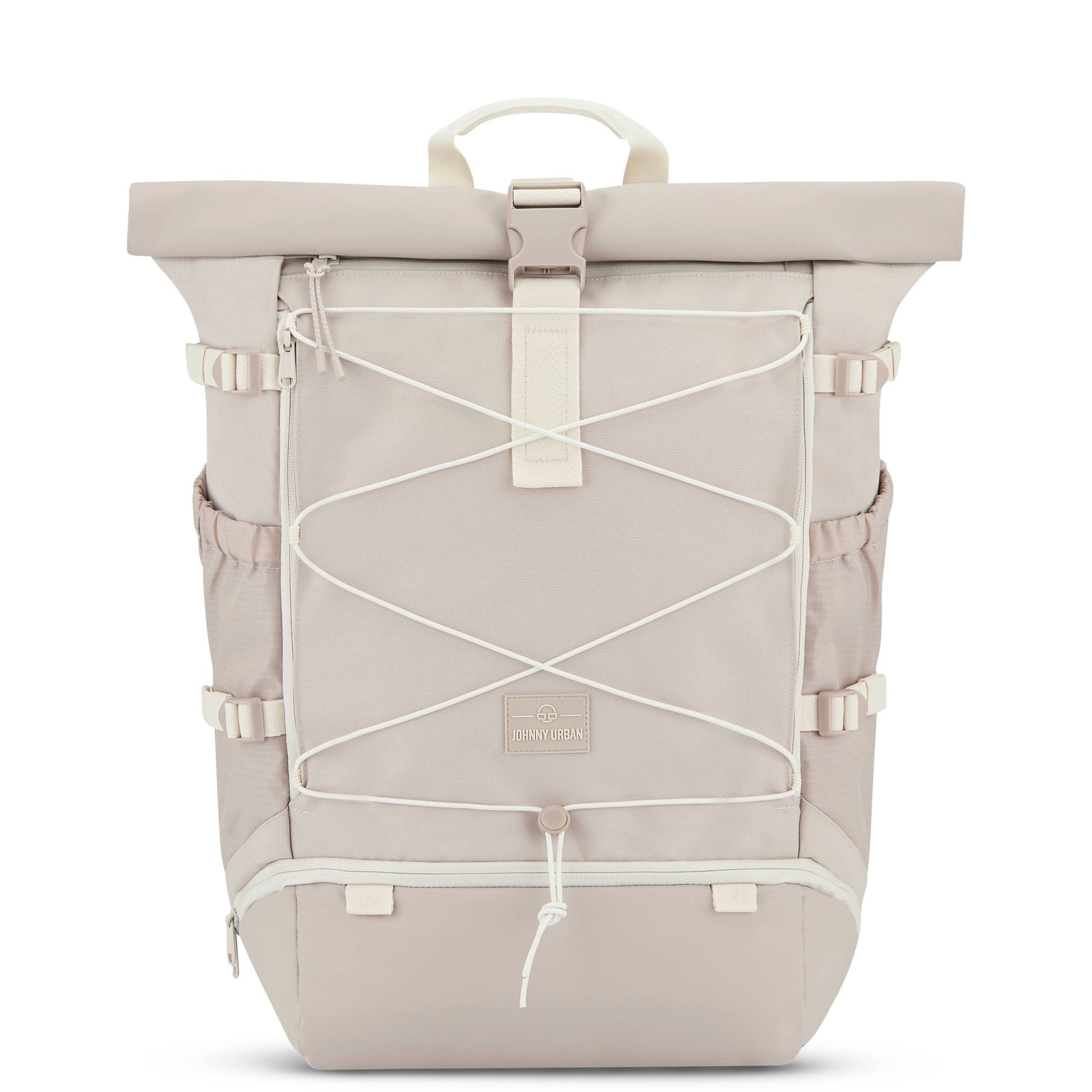 Sandfarbener Reiserucksack 'Allen Large Travel' von Johnny Urban mit Rollverschluss und elastischem Frontband