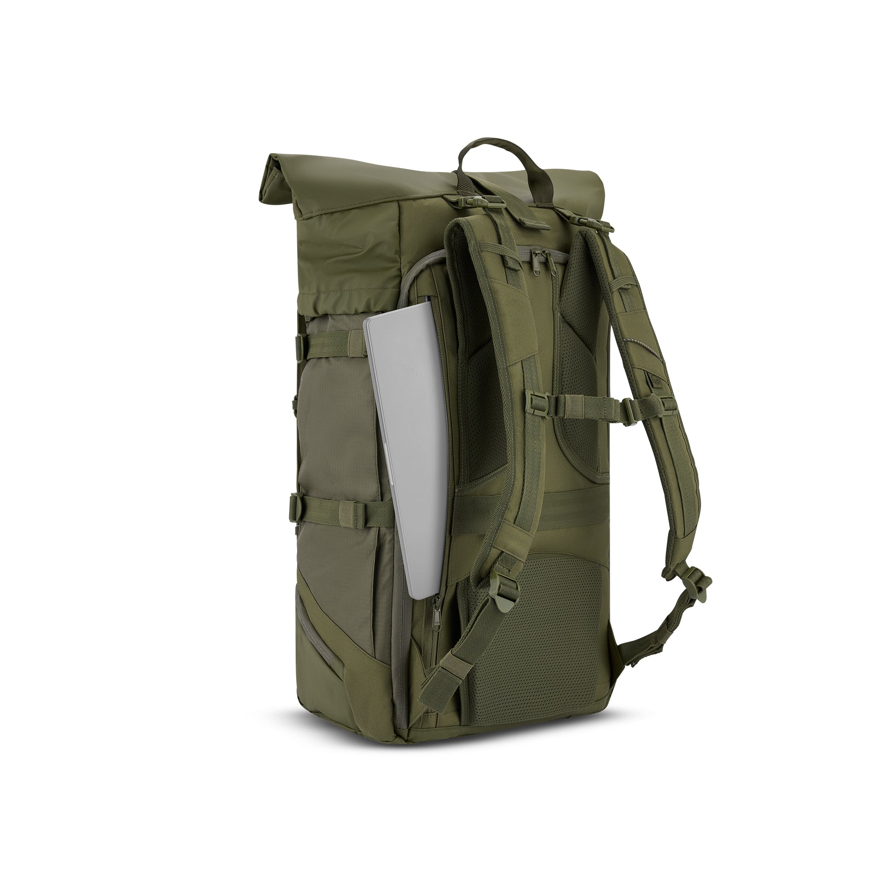 Olivefarbener Reiserucksack Allen XL Travel mit gepolstertem Laptopfach und verstellbaren Trägern