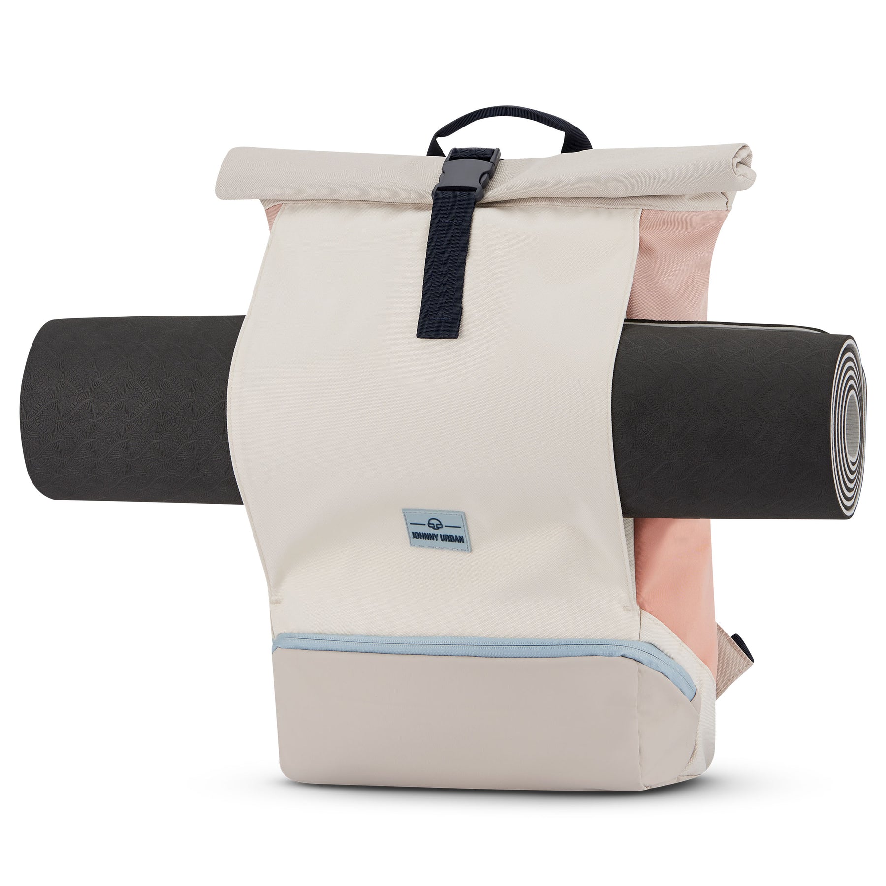 Großer Rolltop Rucksack 'Allen Large' von Johnny Urban in Sand-Rose mit Yogamatten-Halterung