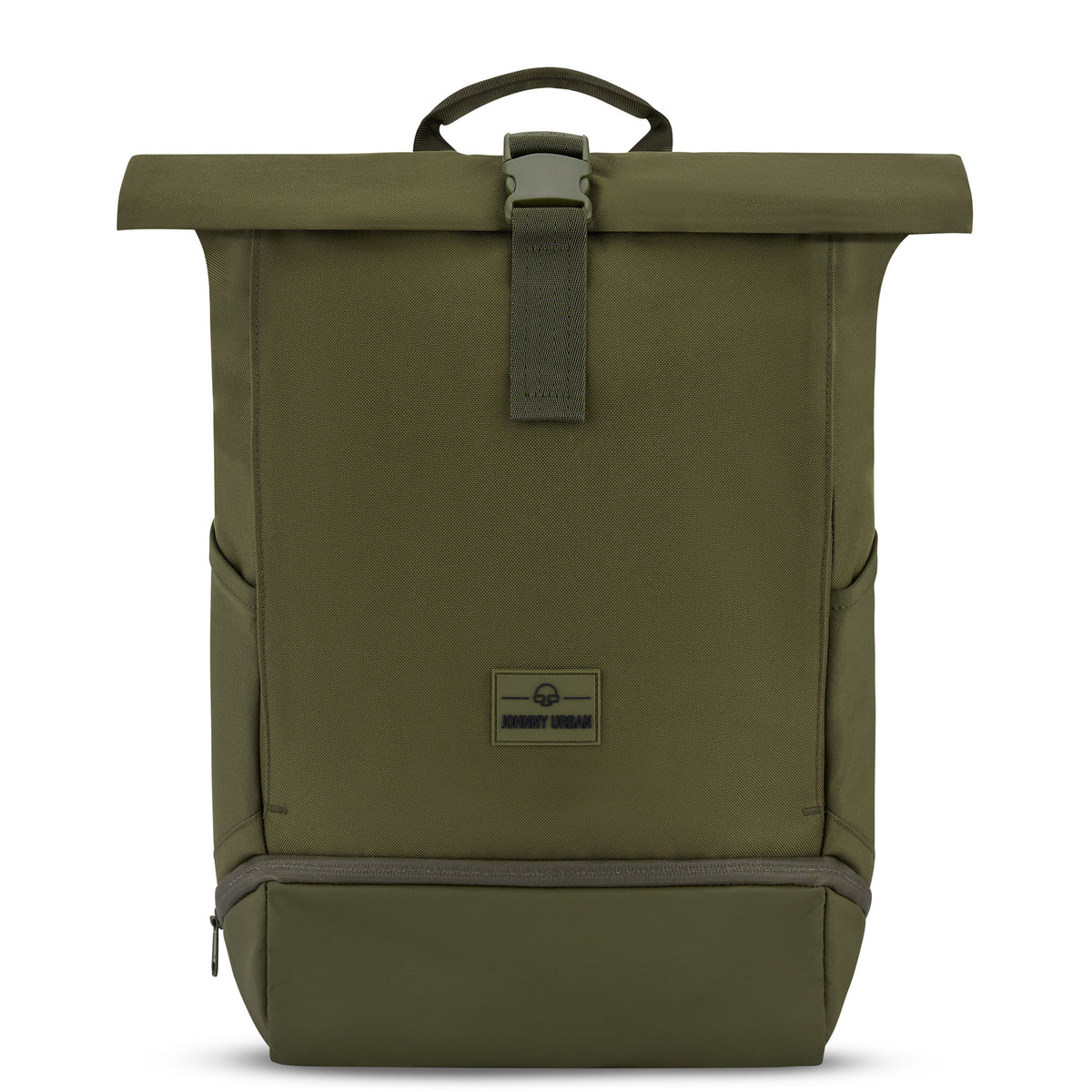 Rolltop Rucksack Allen Medium in Olivgrün mit Frontverschluss und seitlichen Taschen