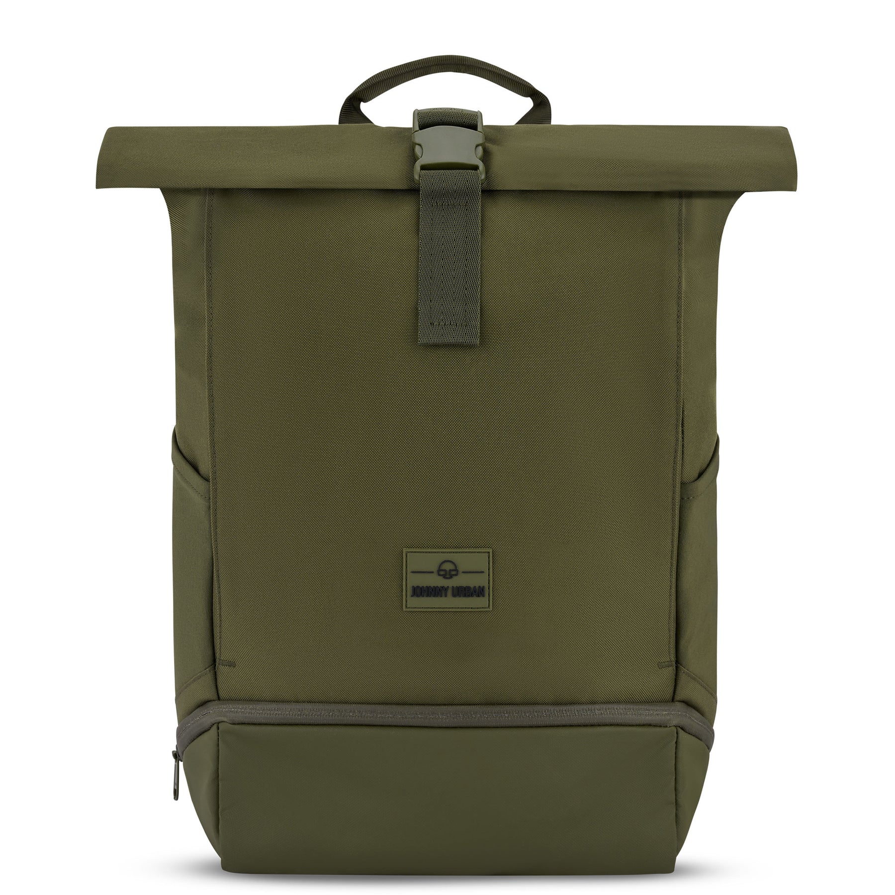 Rolltop Rucksack Allen Medium in Olivgrün mit Frontverschluss und seitlichen Taschen
