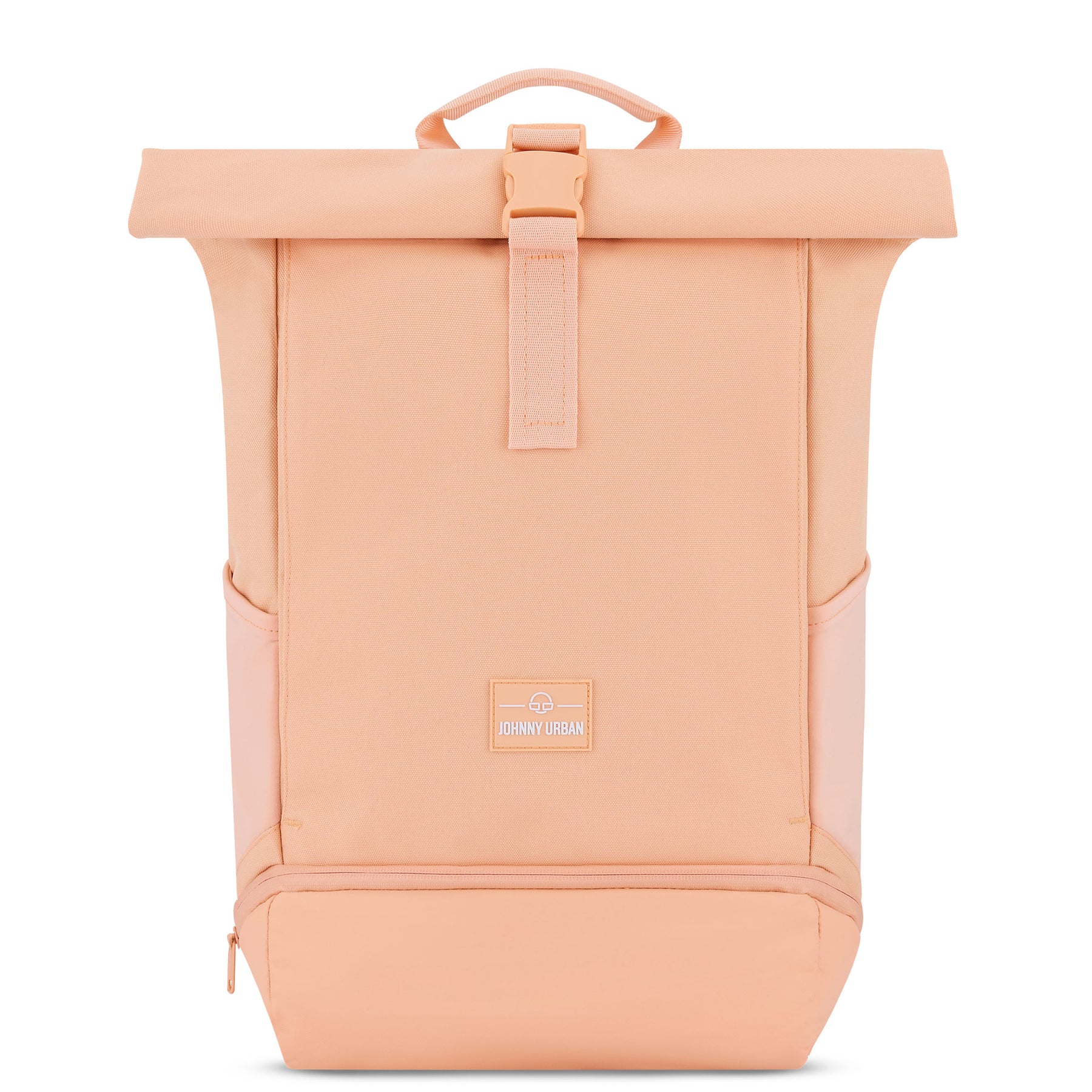 Rolltop Rucksack Allen Medium in Pfirsich mit Klappverschluss und Johnny Urban Logo