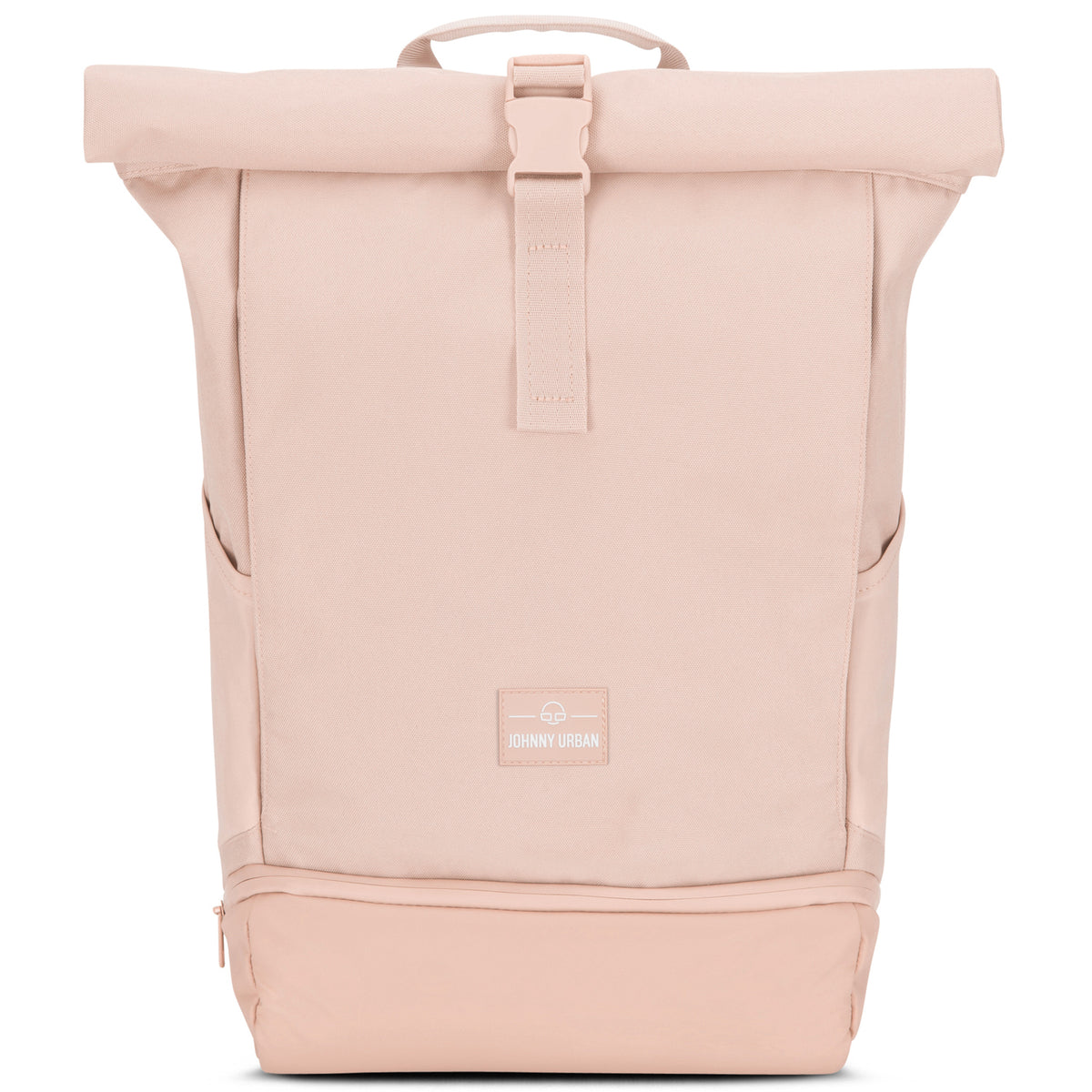 Rolltop Rucksack Allen Large von Johnny Urban in hellrosa mit stabiler Schnalle und seitlichen Taschen