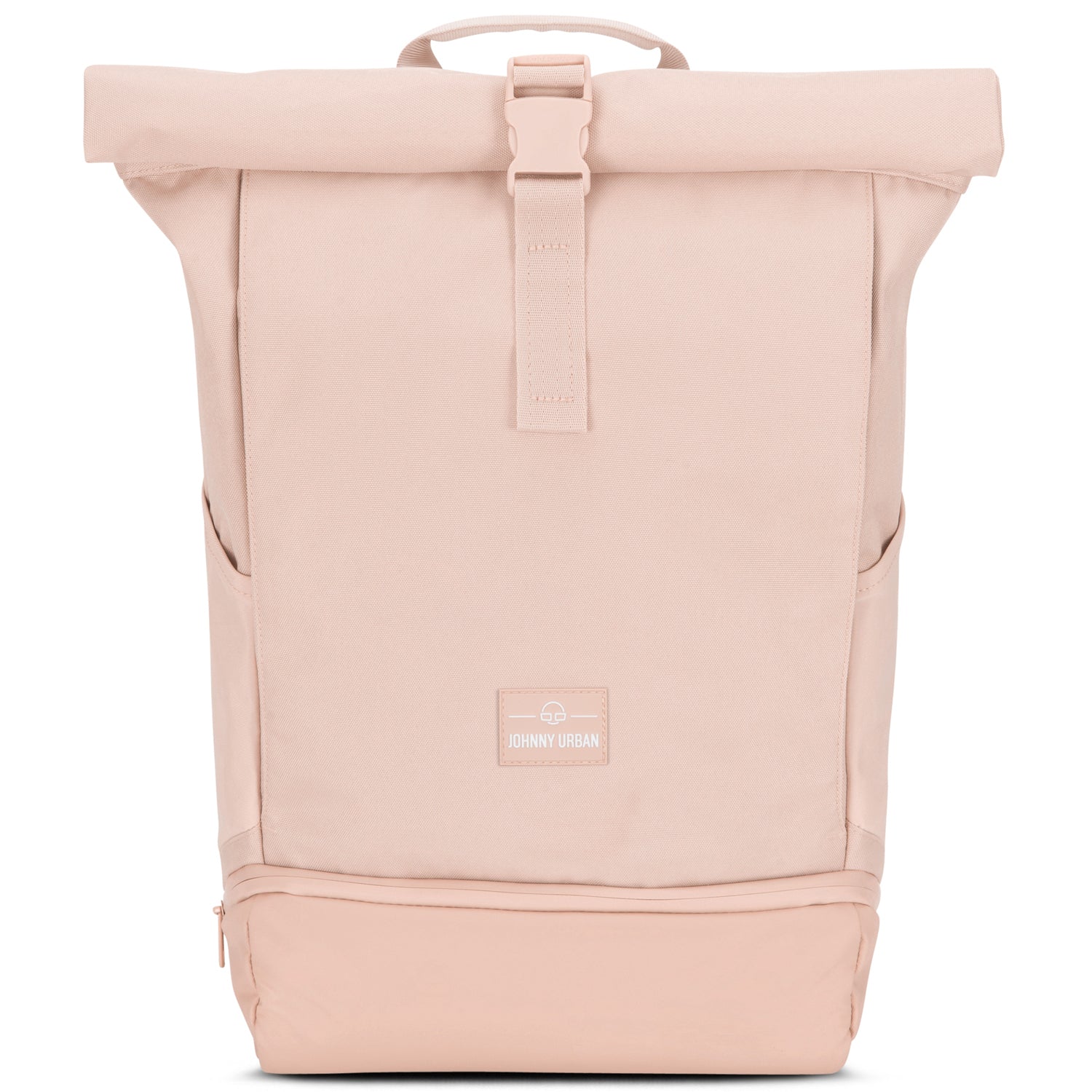 Rolltop Rucksack Allen Large von Johnny Urban in hellrosa mit stabiler Schnalle und seitlichen Taschen